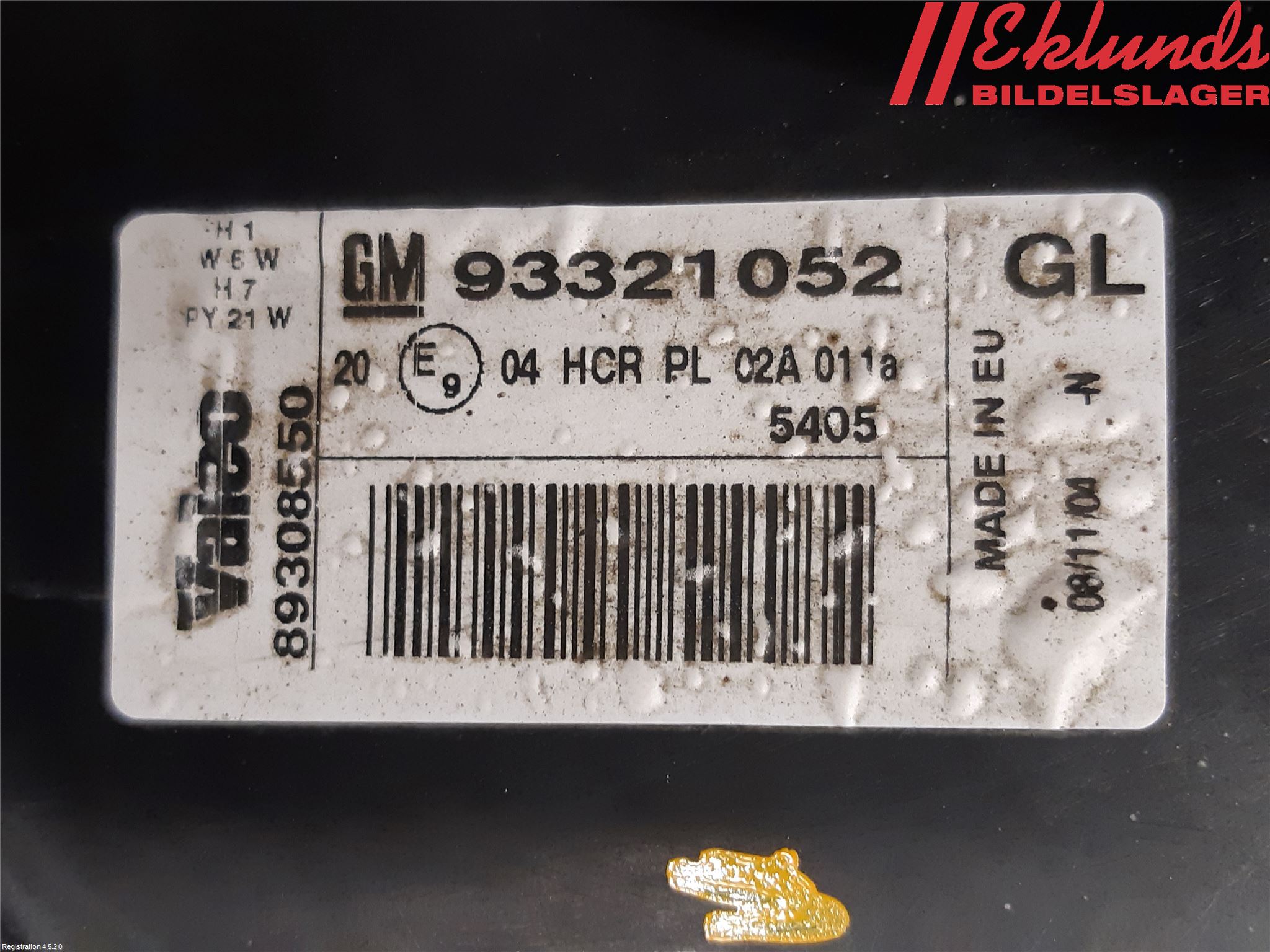 Opel MERIVA A   03-10 Strålkastare Vänster