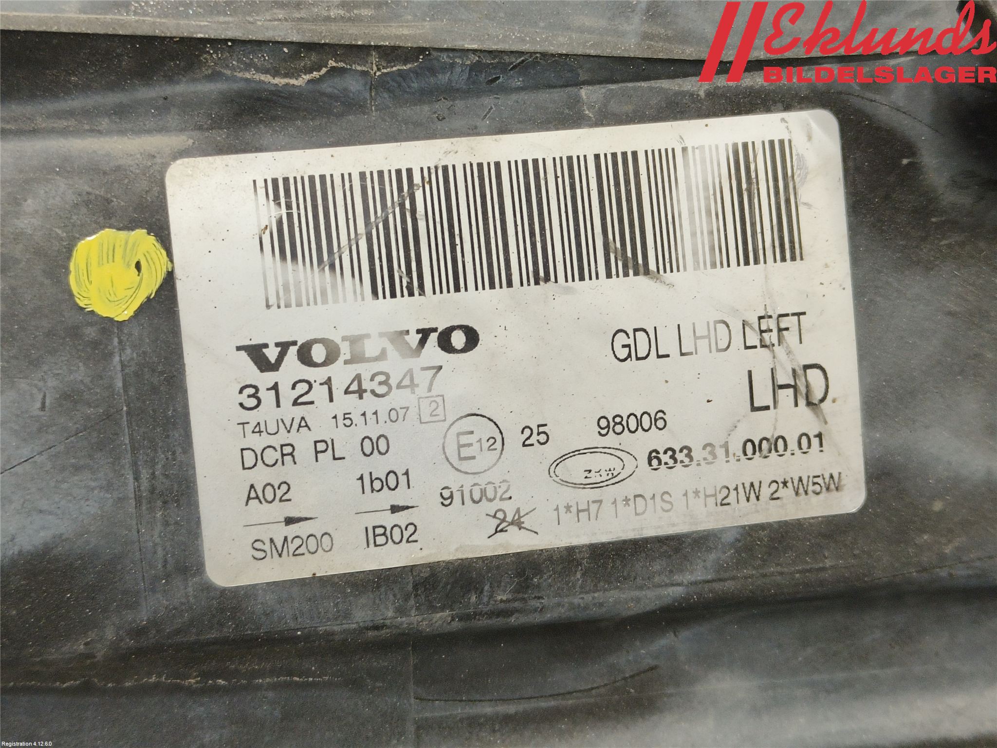 Volvo V70 08-13 Strålkastare Vänster