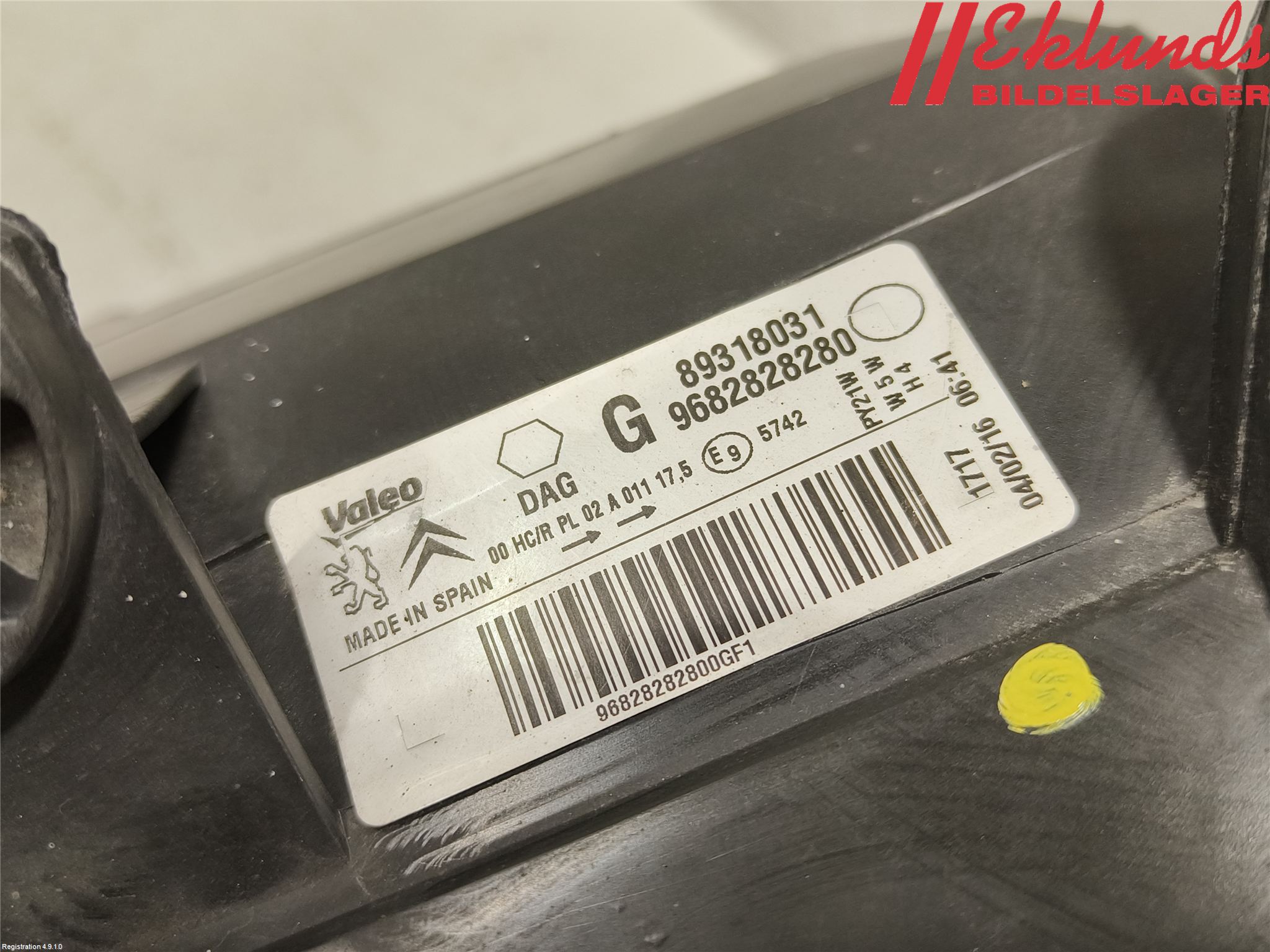 Peugeot PARTNER 16-18 Strålkastare Vänster