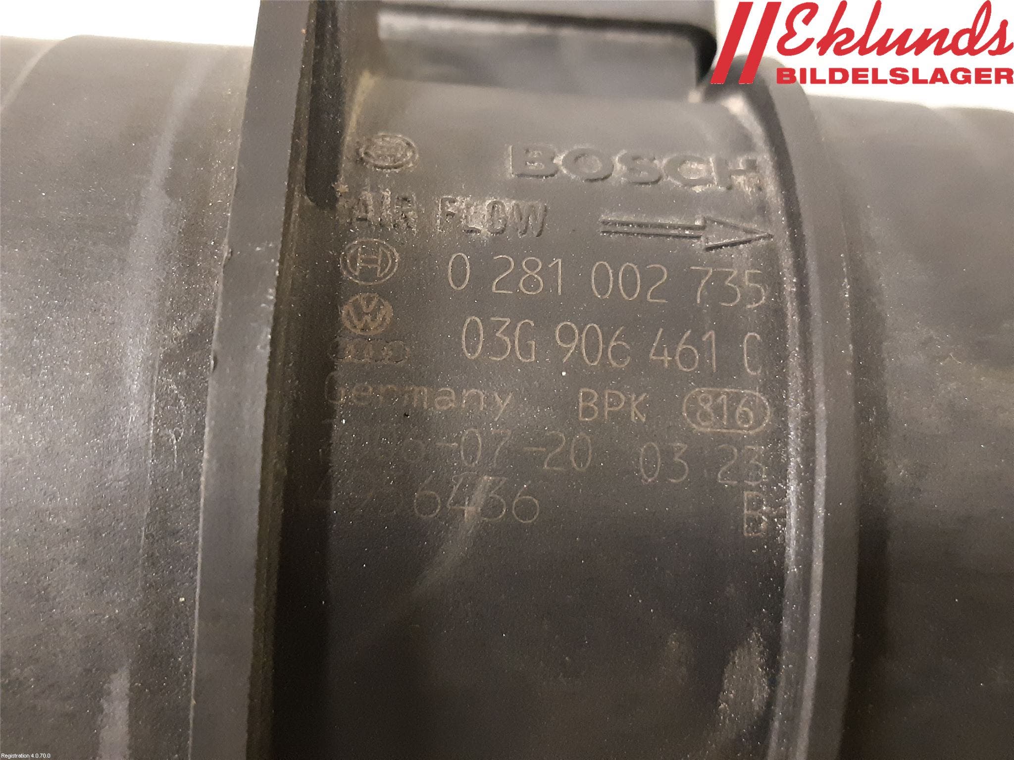 Volkswagen VW TRANSP/CARAVELLE (T5) 04-15 Injluftmassamätare