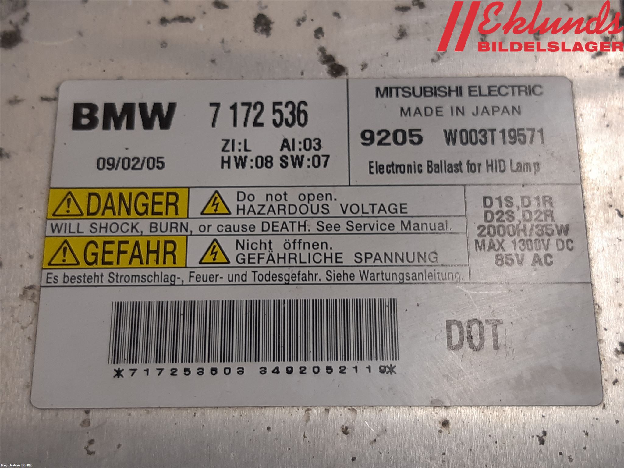 BMW 3 E90/91 SED/TOU 05-12 Styrenhet Strålkastare