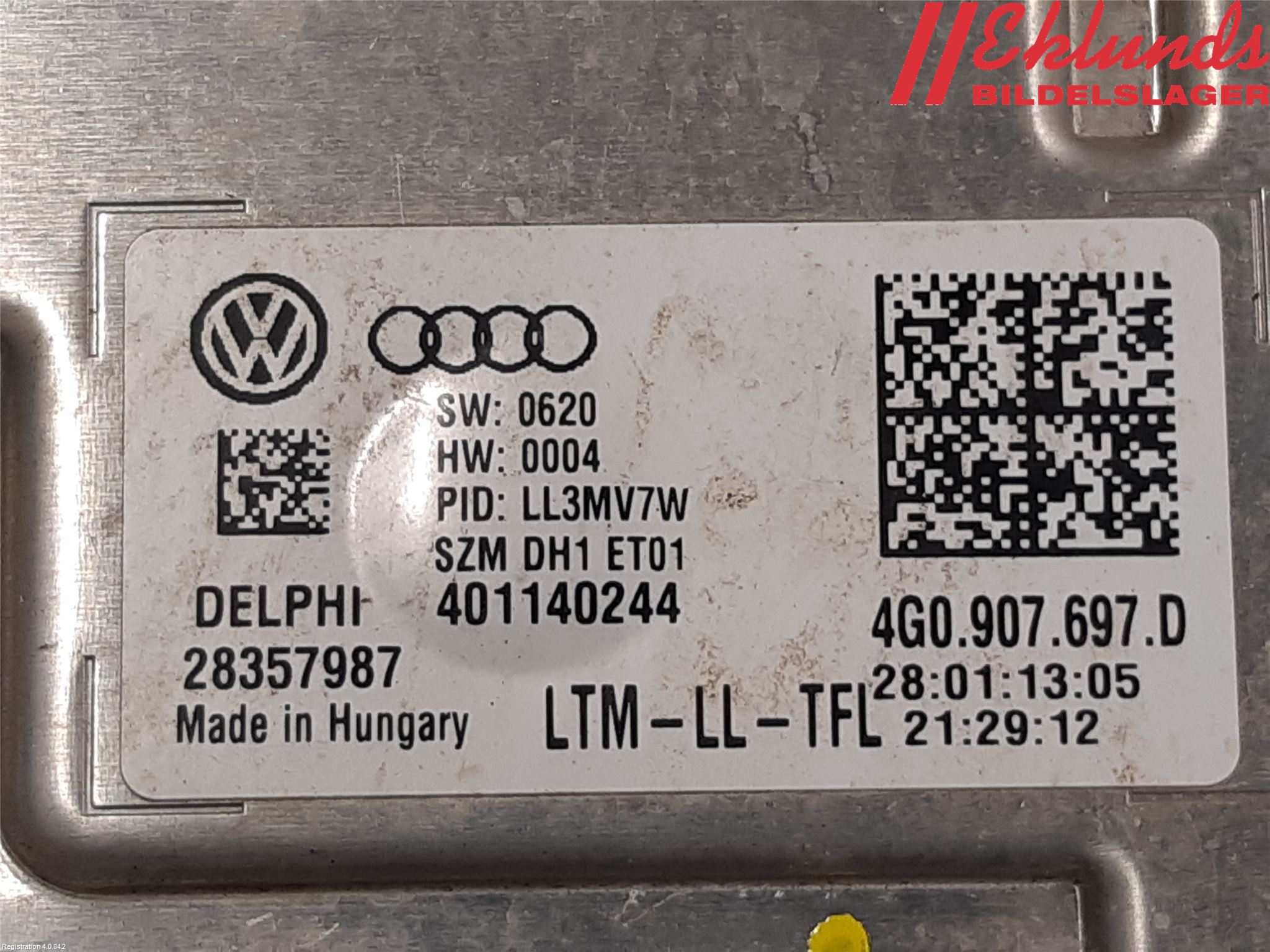 Audi A6/S6 4G 11-18 Styrenhet Strålkastare