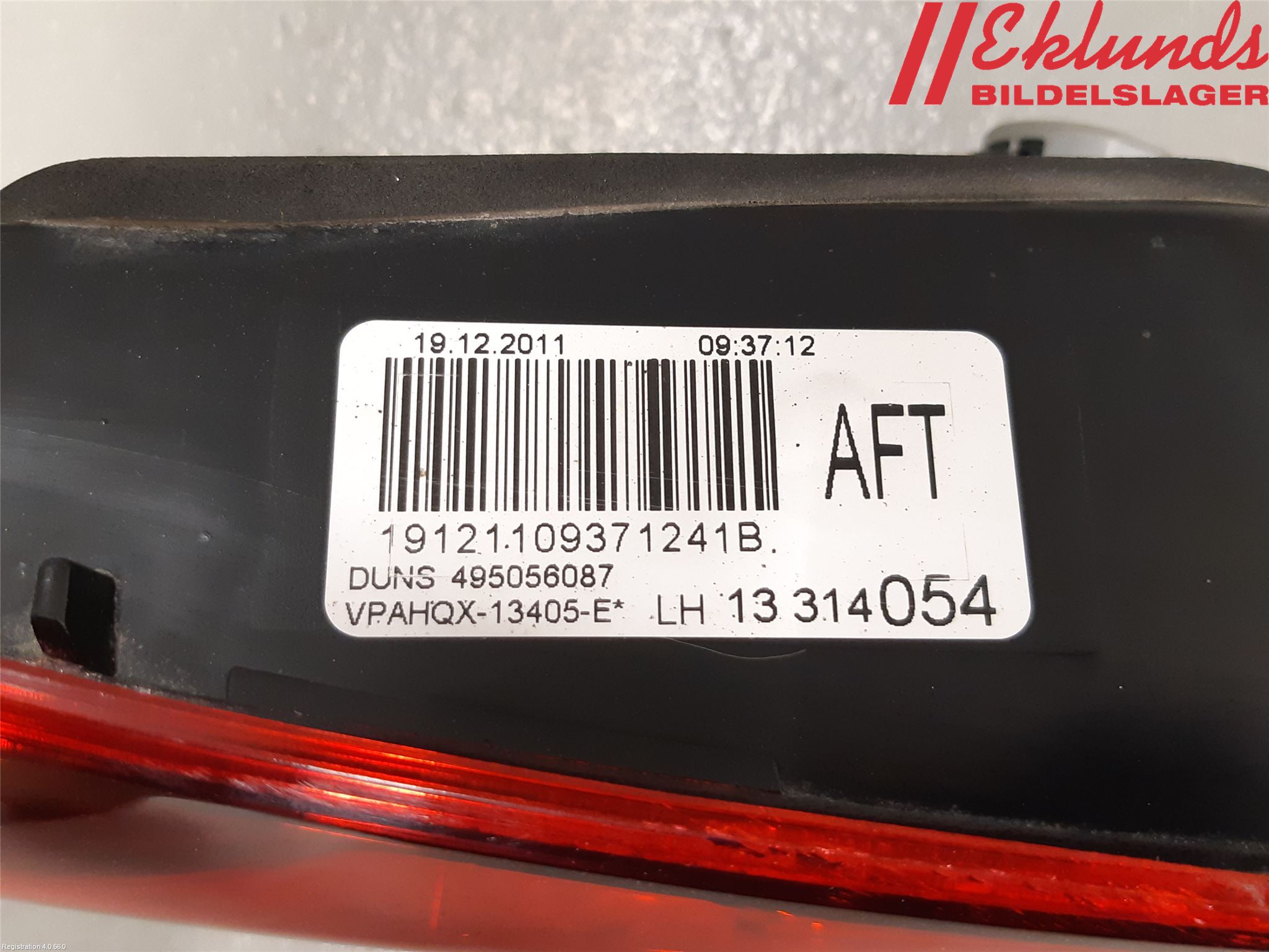 Opel ASTRA J 10-15 Bakljus Lucka Vä