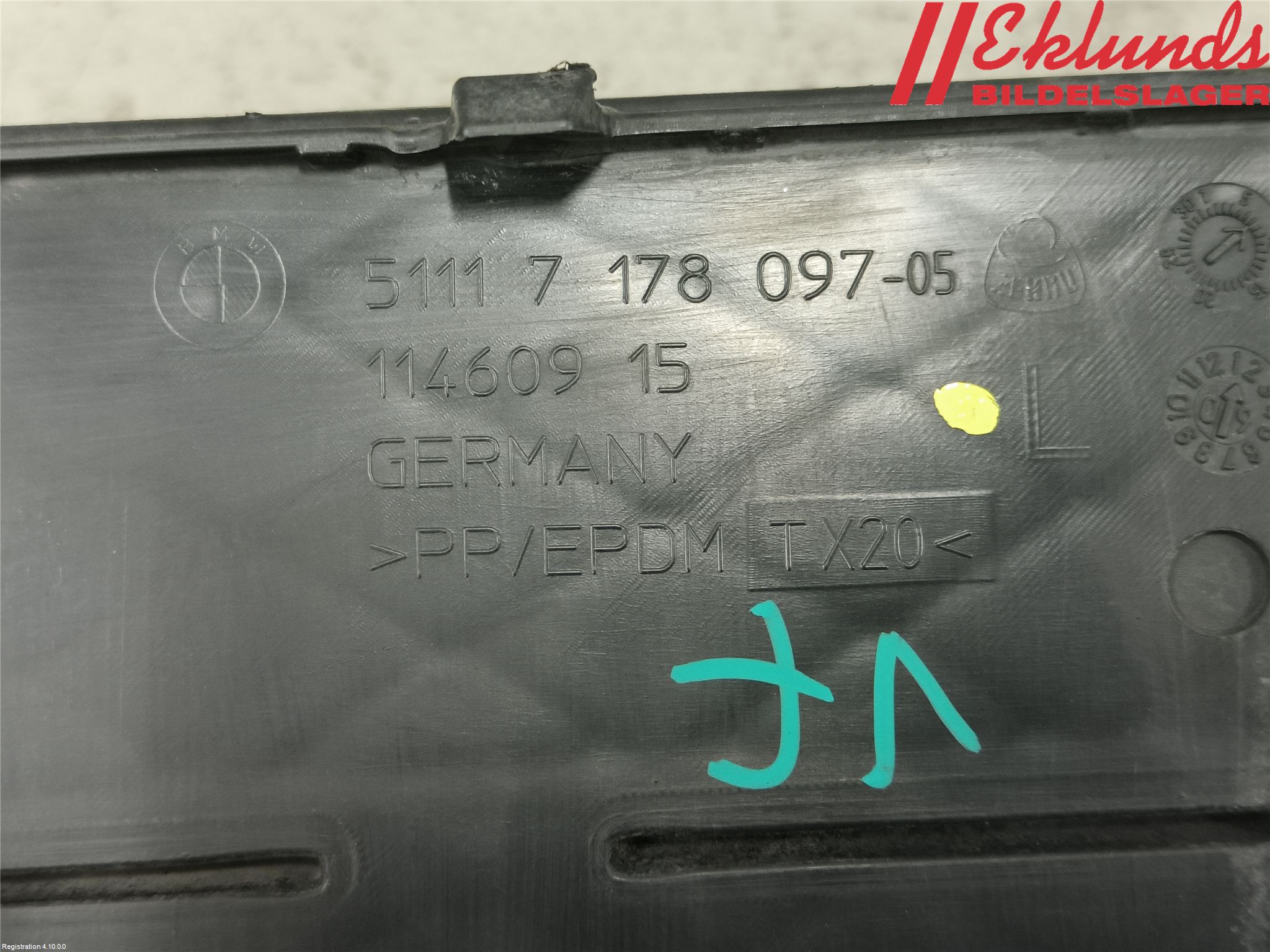 BMW 5 E60/61 Sed/Tou 02-10 Grilldel Vänster
