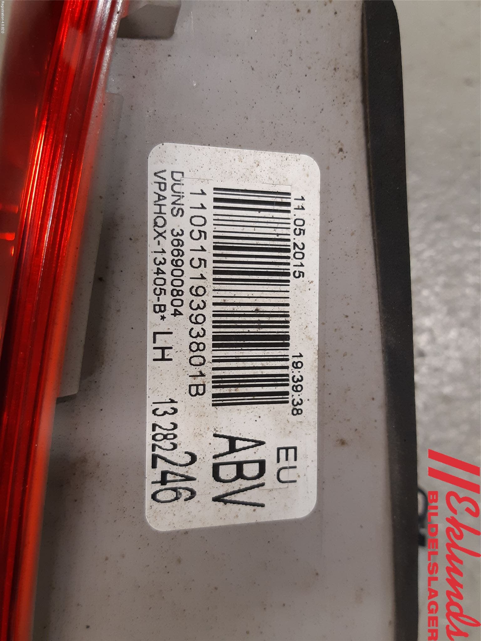 Opel ASTRA J 10-15 Bakljus Lucka Vä