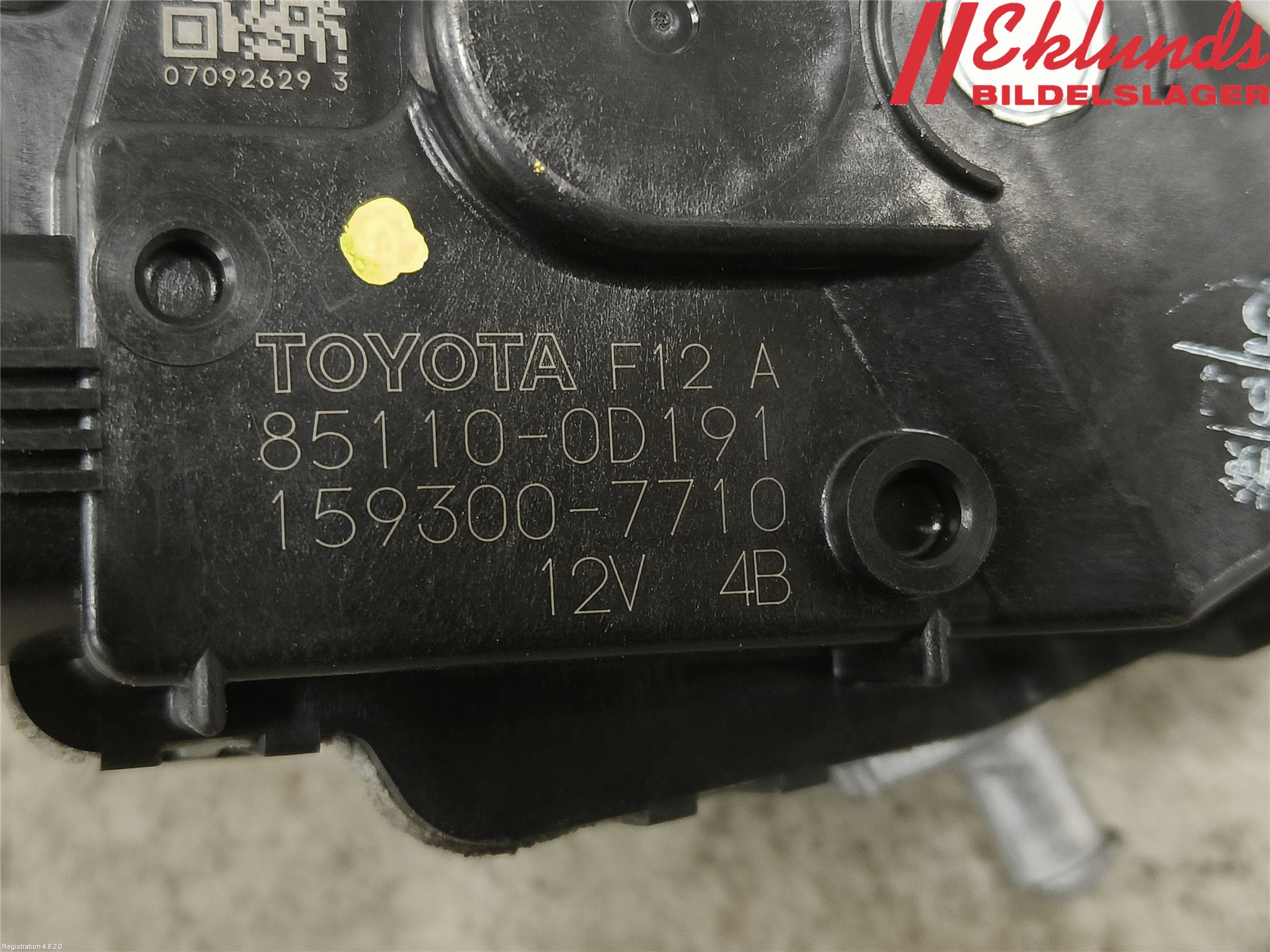 Toyota YARIS XP130 15-20 Torkarmotor Vindruta