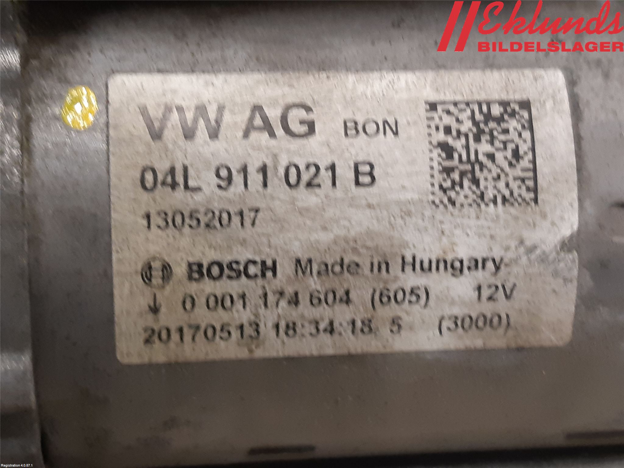 Audi A4/S4 B9 16-19 Startmotor Diesel