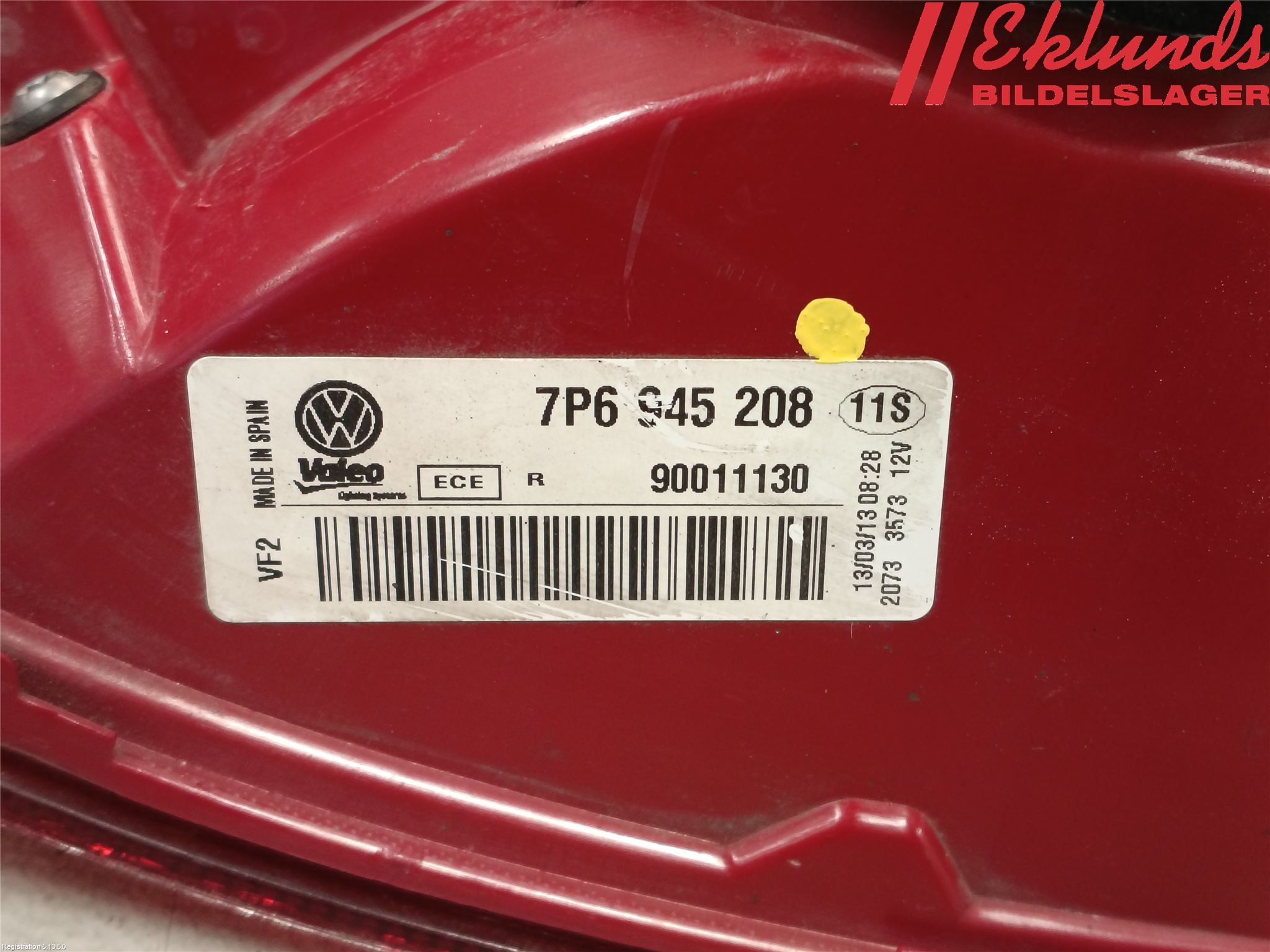 Volkswagen VW TOUAREG 7P 11-18 Bakljus Höger