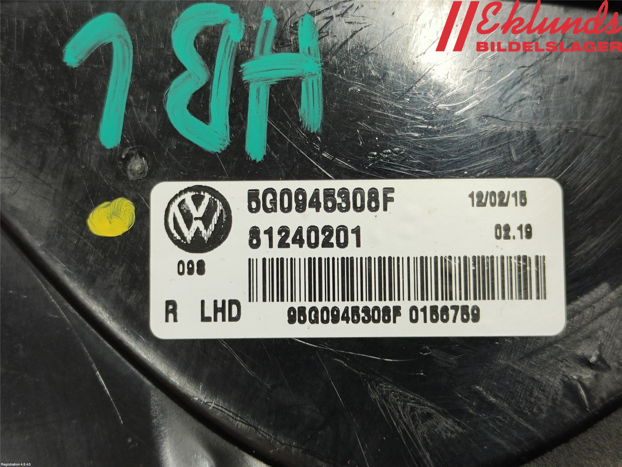 Volkswagen VW GOLF / E-GOLF VII 13-20 Bakljus Lucka Hö