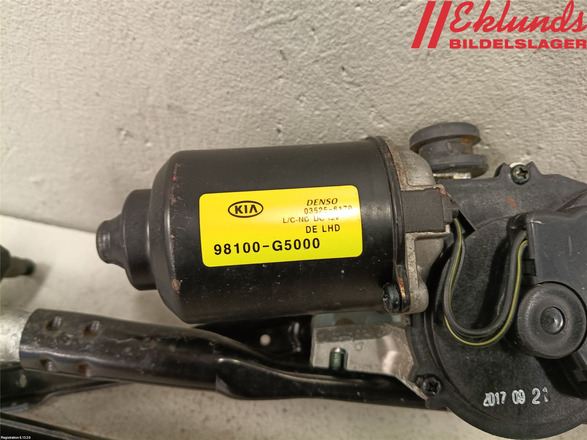 Kia NIRO (DE) 17-22 Torkarmotor Vindruta