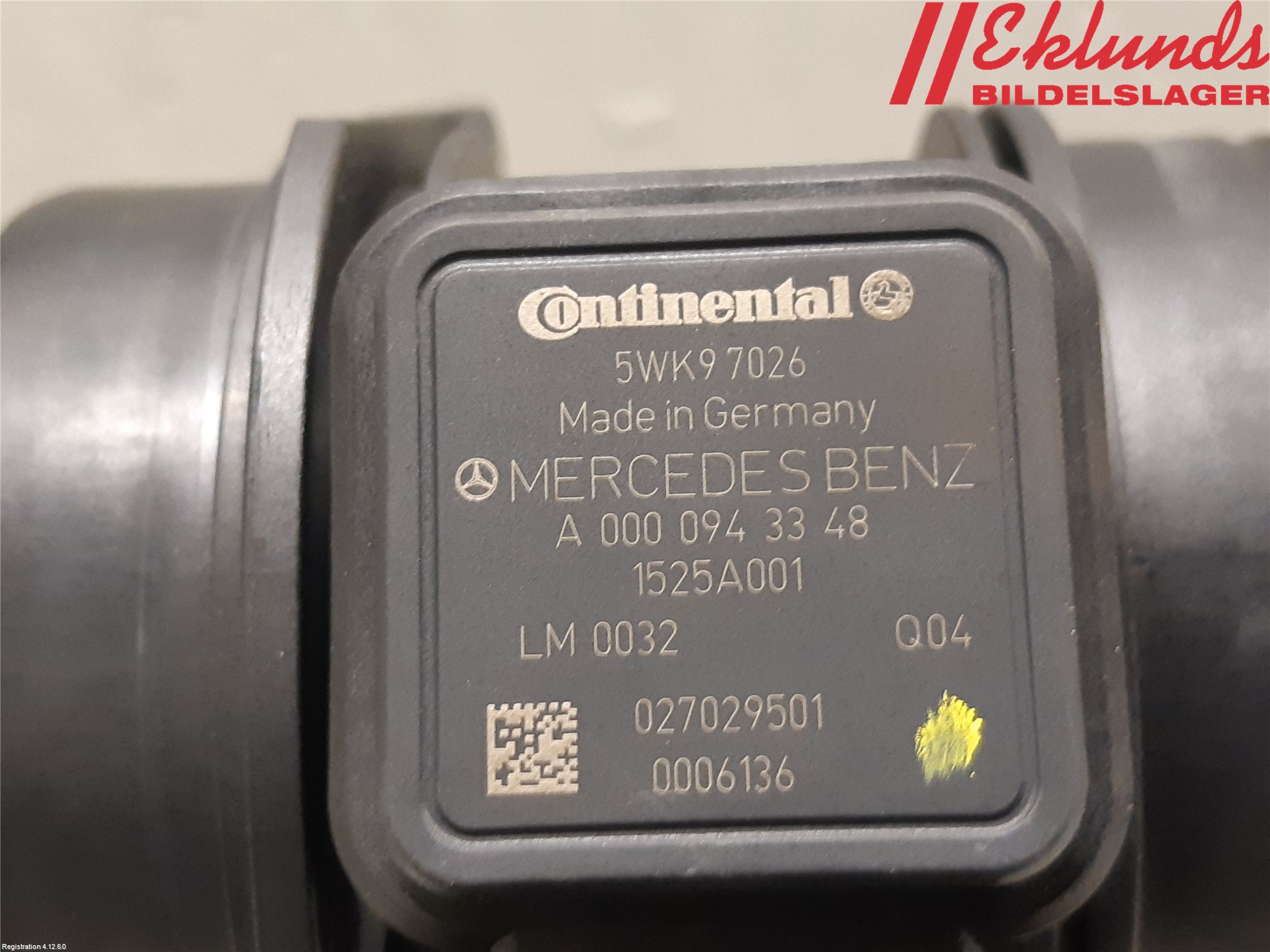 Mercedes-Benz MB A-KLASS (W169) 04-12 Injluftmassamätare