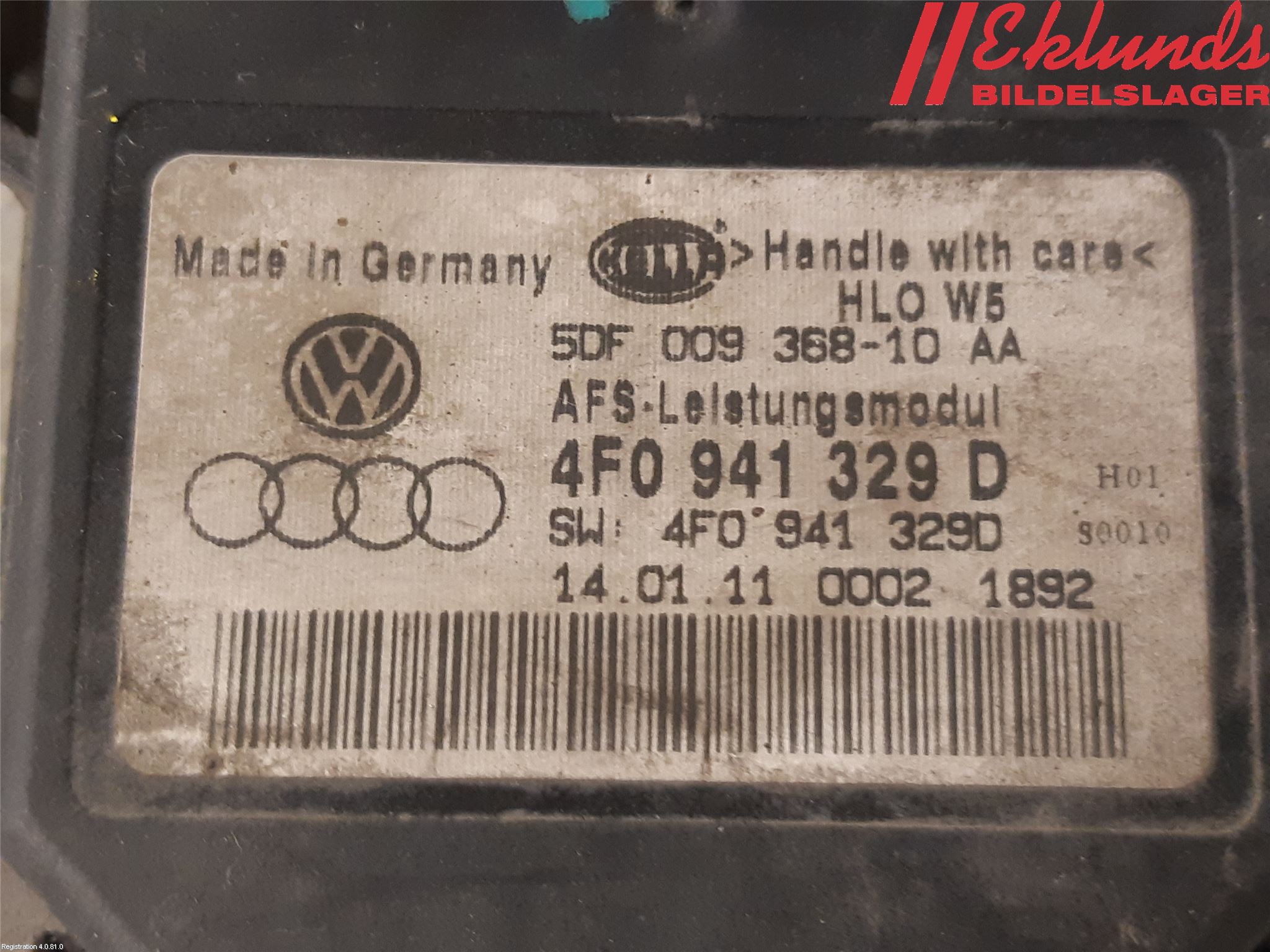 Audi A6/S6     05-11 Styrenhet Strålkastare