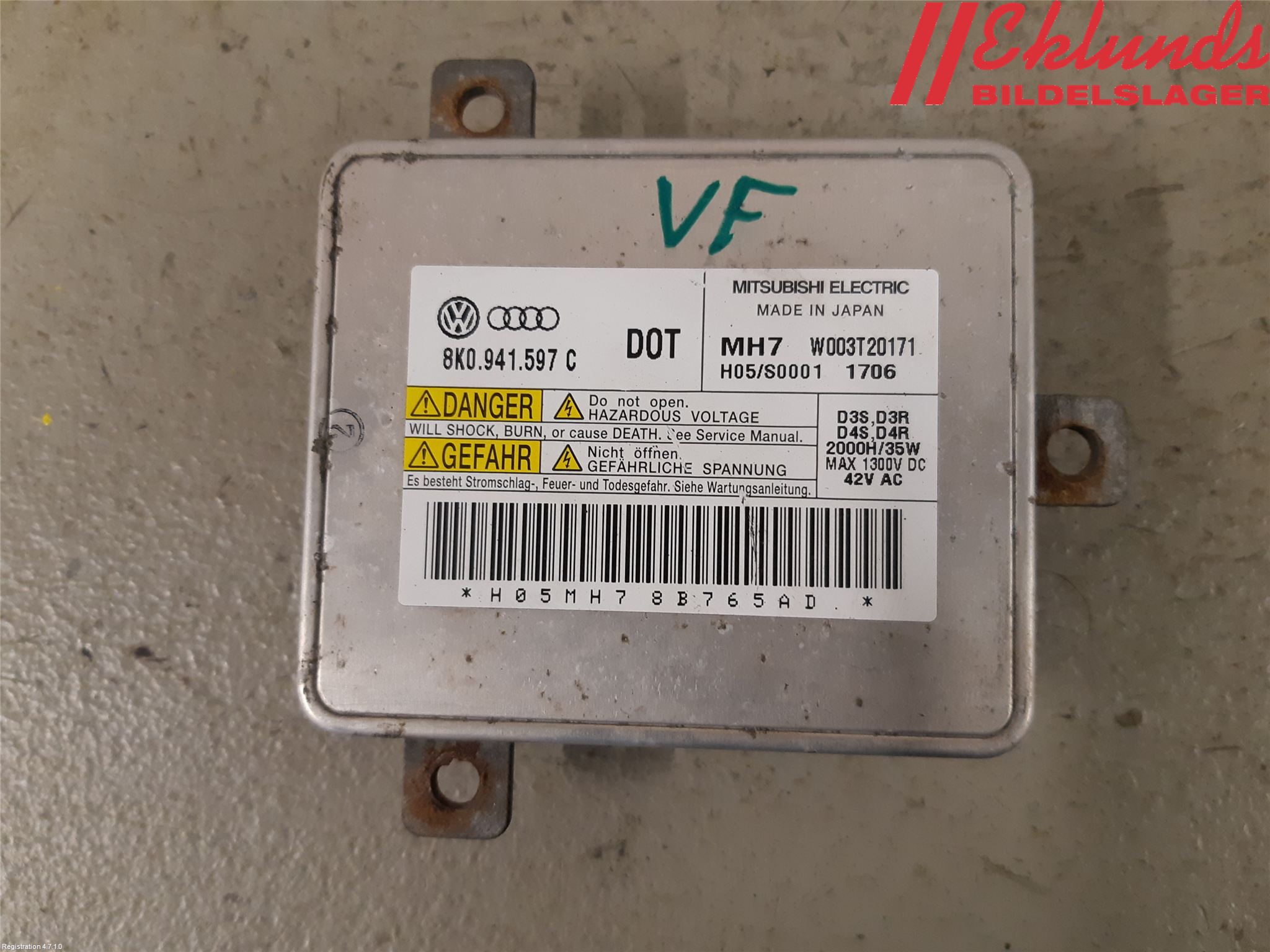 Audi A4/S4 08-11 Styrenhet Strålkastare