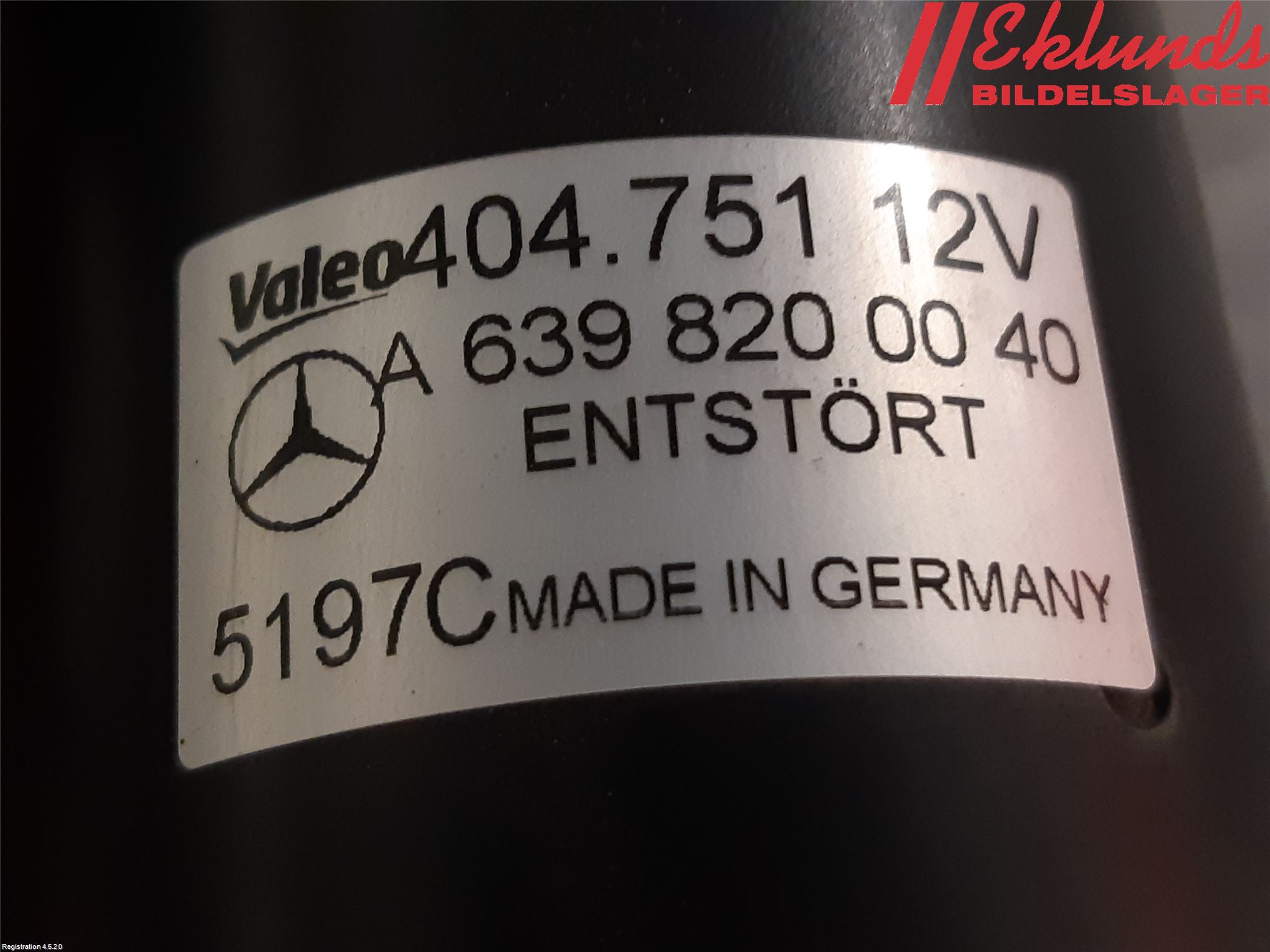 Mercedes-Benz MB VITO/VIANO (W639) 04-14 Torkarmotor Vindruta
