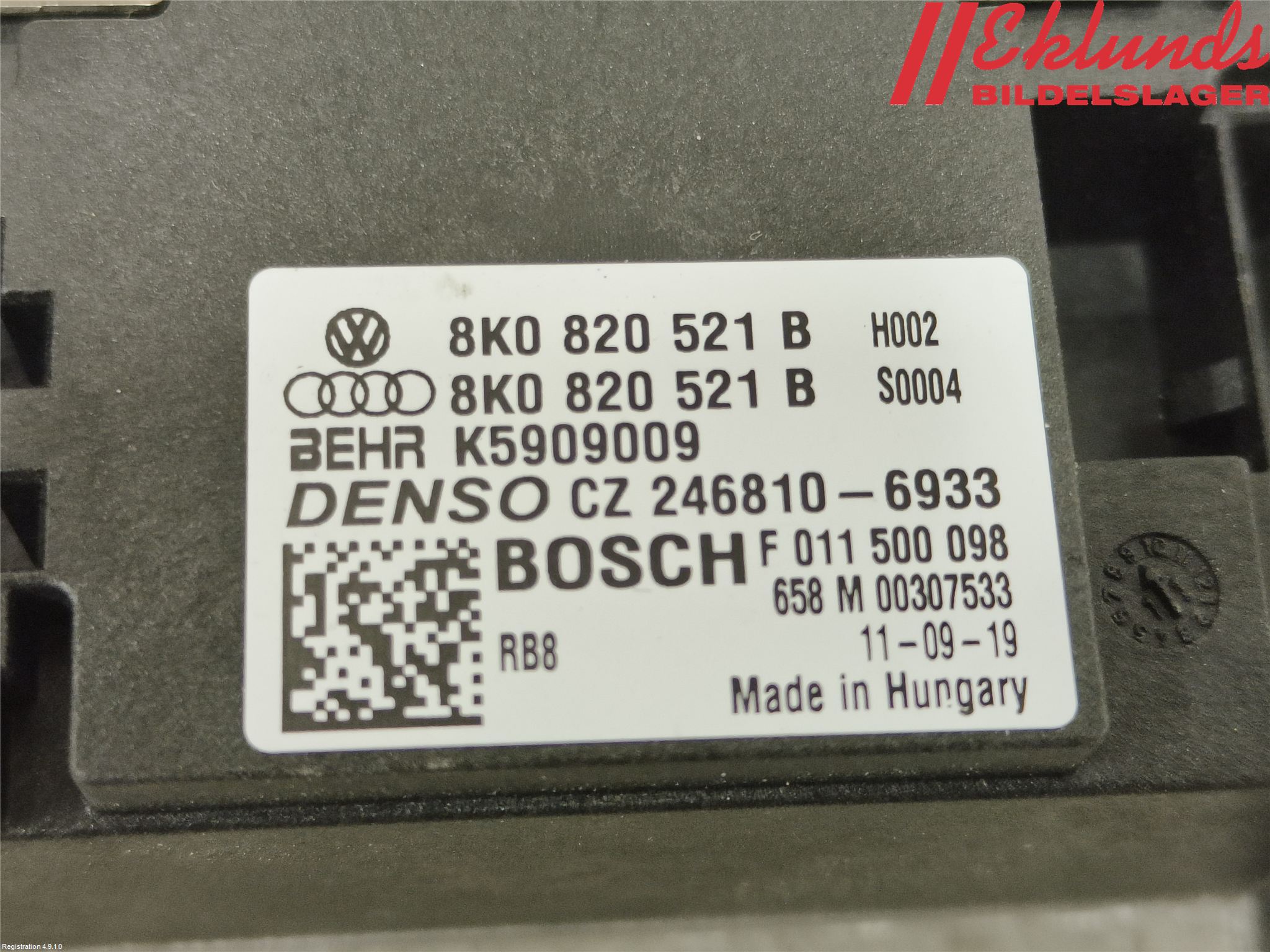 Audi A4/S4 08-11 Värmefläktsmotstånd