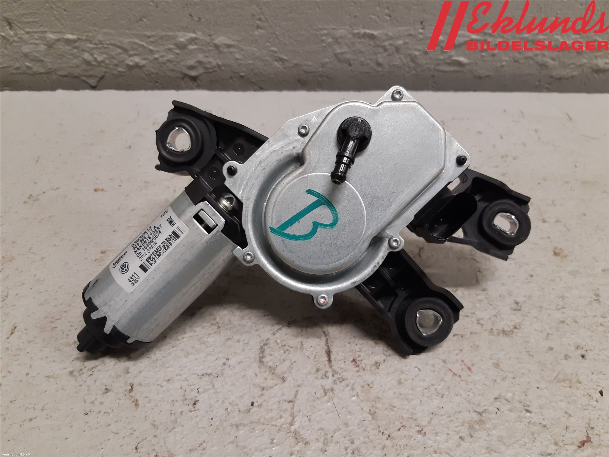 Volkswagen VW PASSAT 11-14 Torkarmotor Baklucka