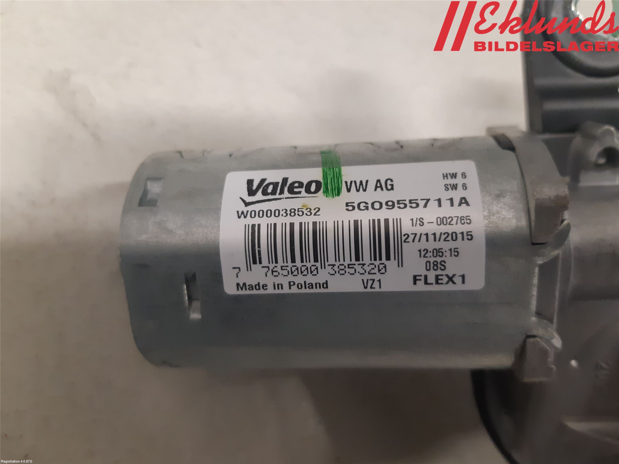 Volkswagen VW GOLF / E-GOLF VII 13-20 Torkarmotor Baklucka