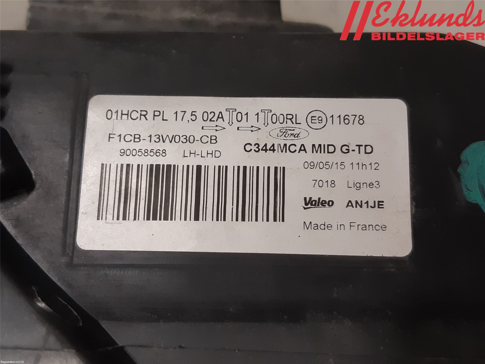 Ford C-MAX ll 15-19 Strålkastare Vänster