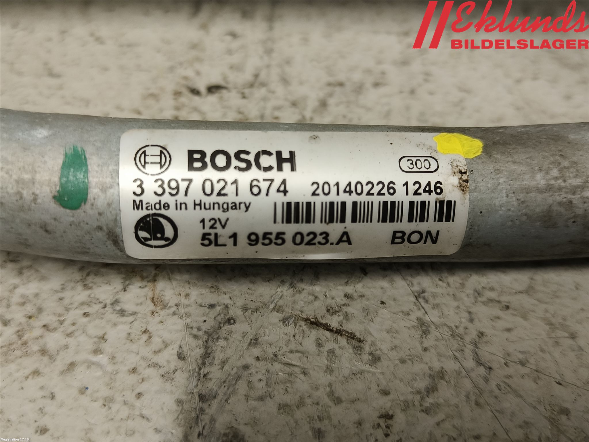 Skoda YETI Torkarmekanism Vindruta