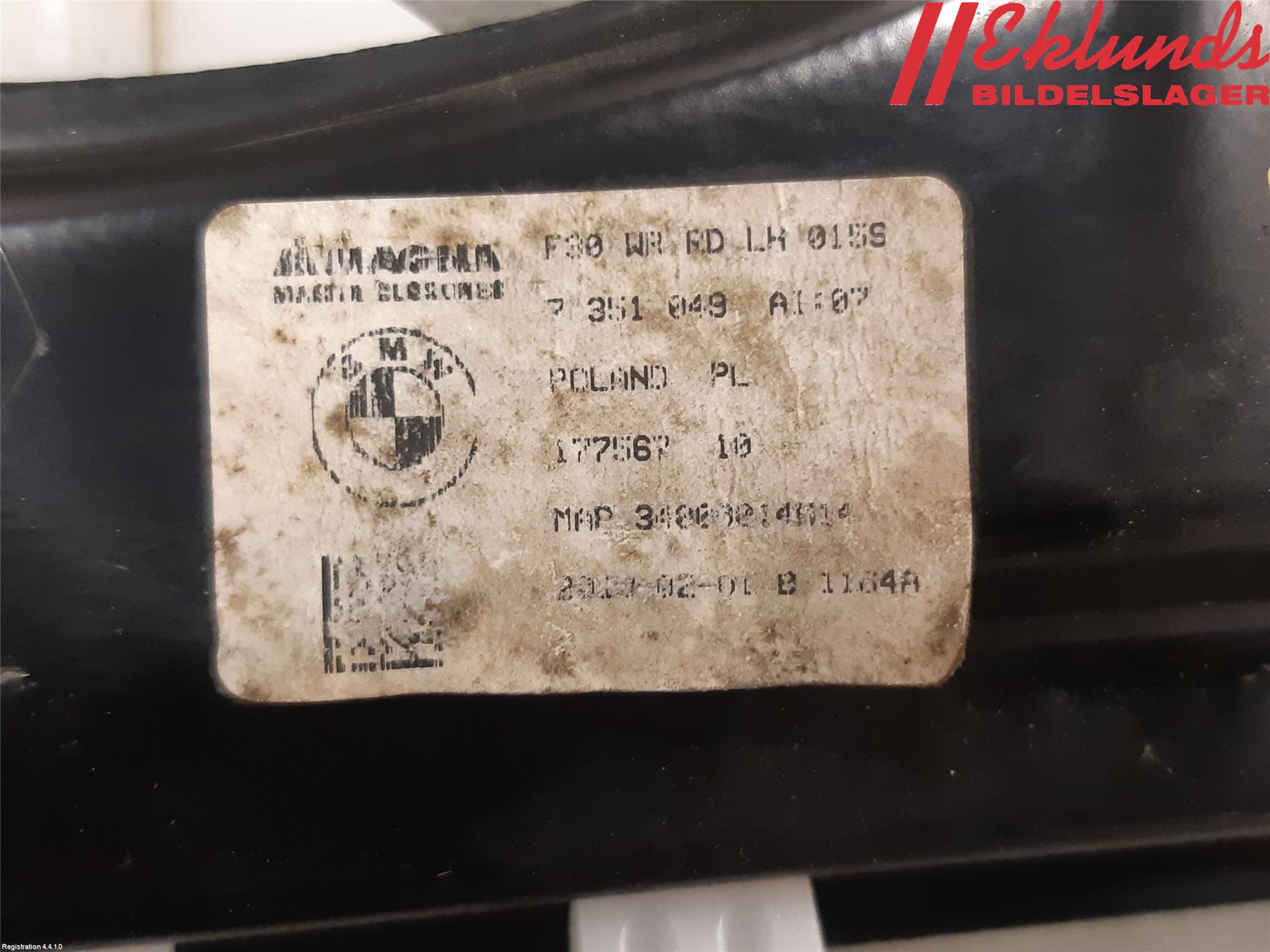 BMW 3 F30/F31/F80 12-19 Fönsterhiss El Kompl
