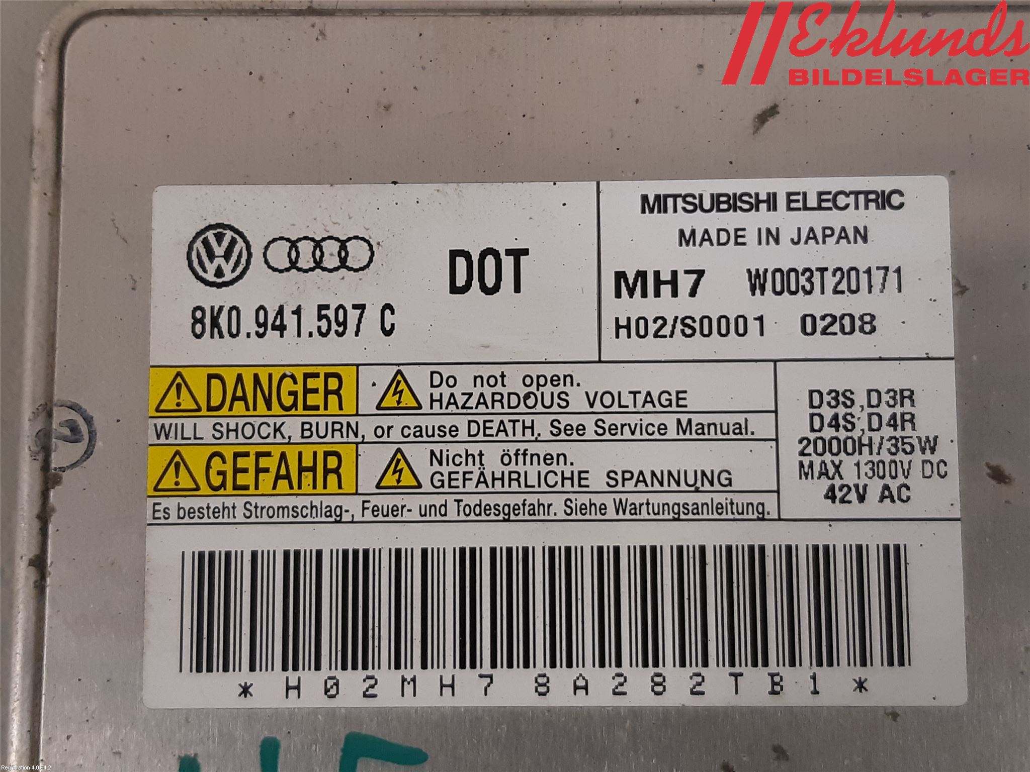 Audi A4 ALLROAD 09-16 Styrenhet Strålkastare