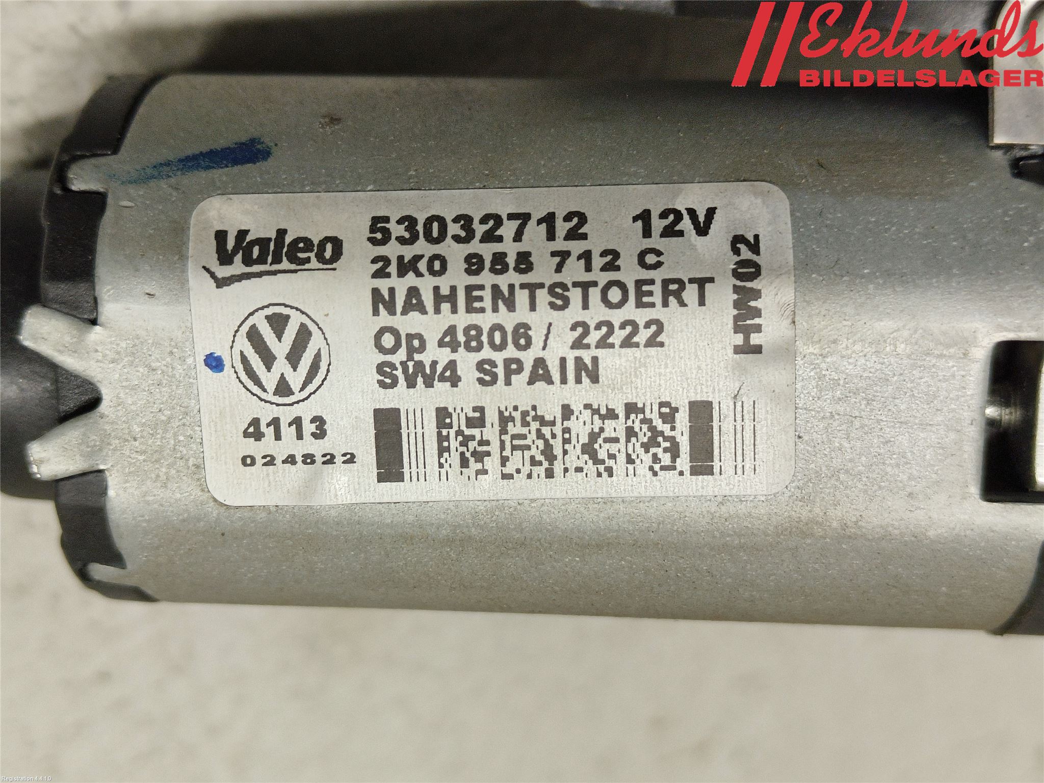 Volkswagen VW CADDY 11-15 Torkarmotor Baklucka