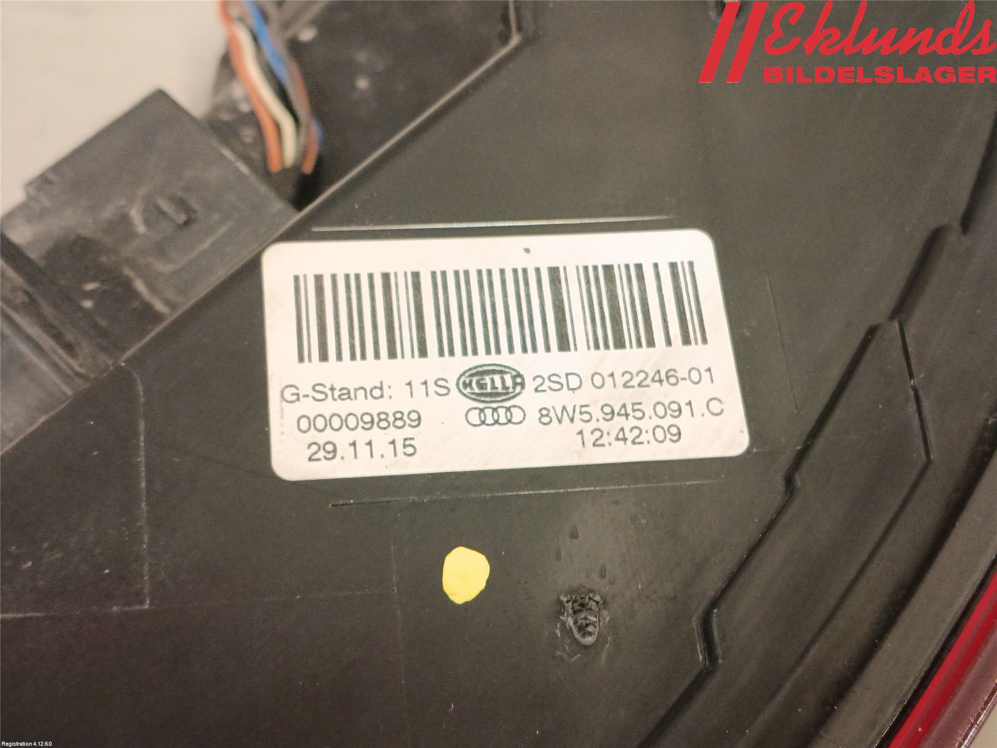 Audi A4/S4 B9 16-19 Bakljus Vänster