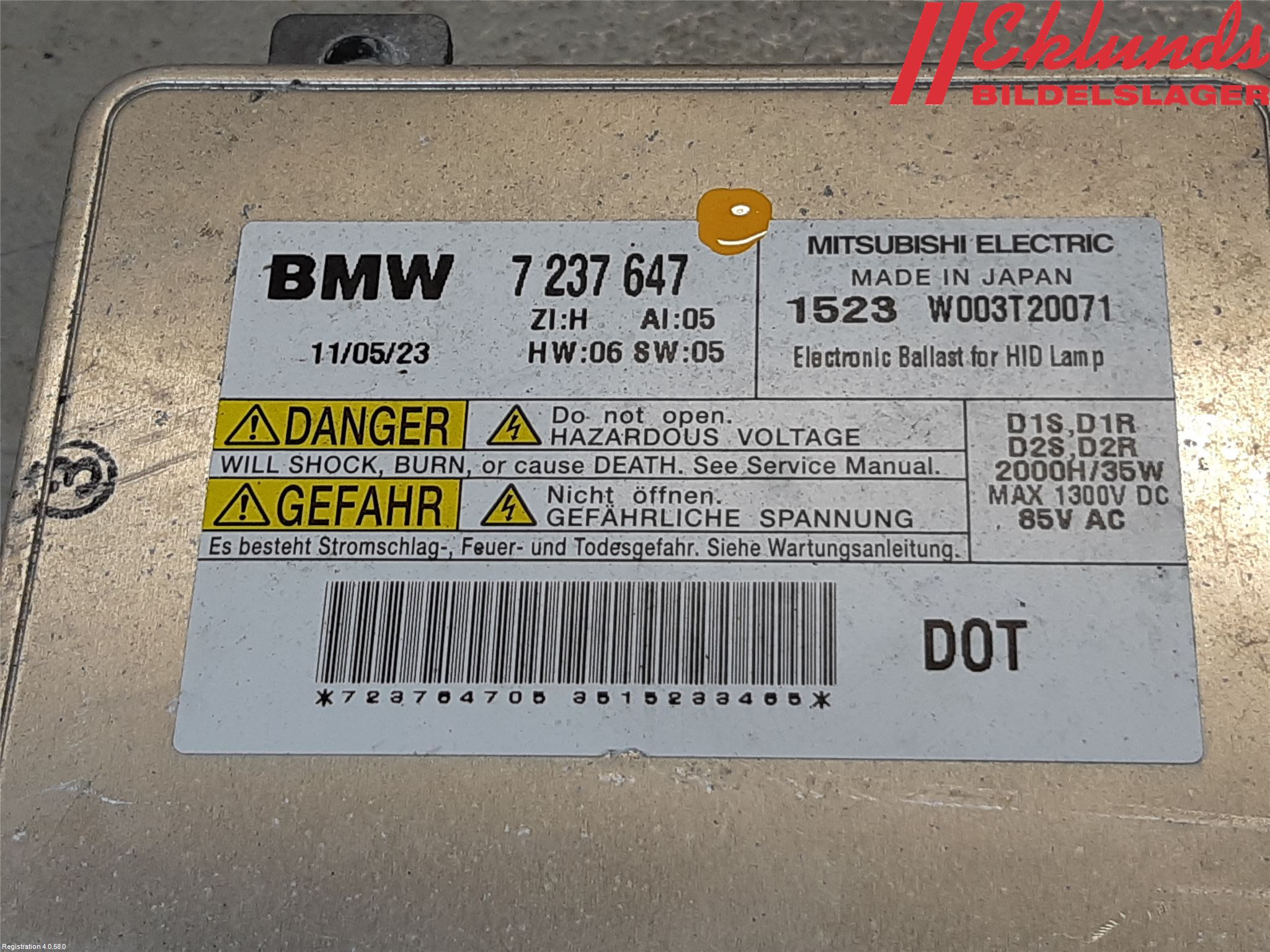 BMW 3 E90/91 SED/TOU 05-12 Styrenhet Strålkastare