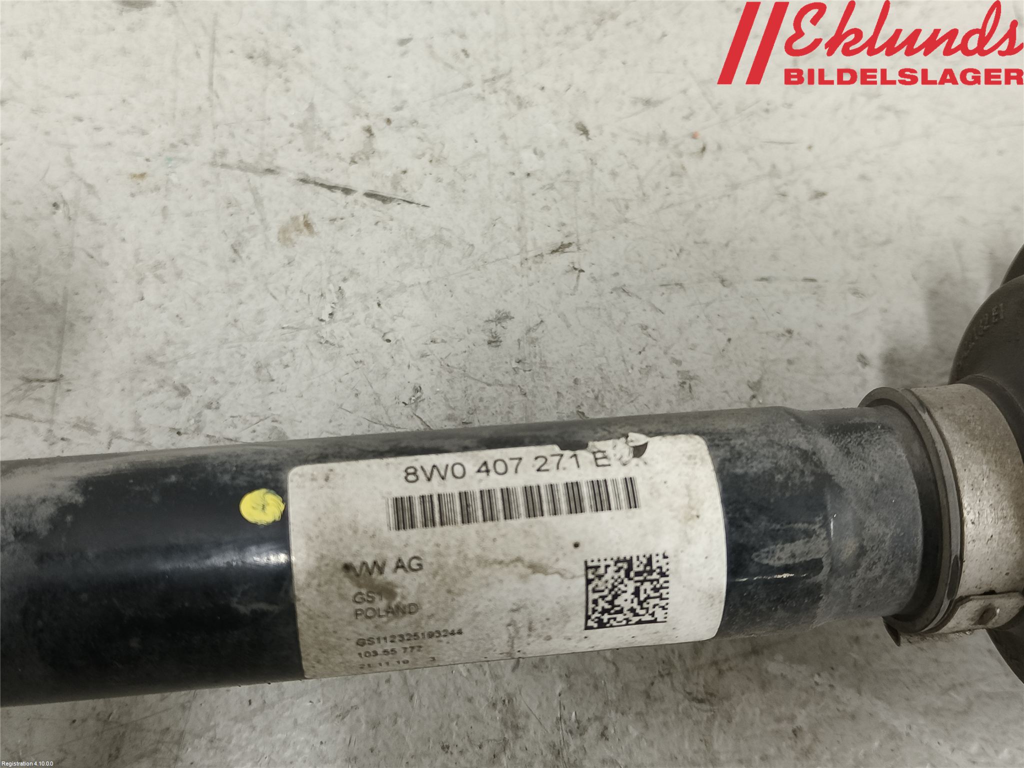 Audi A4/S4 B9 20- Drivaxel Fram Höger