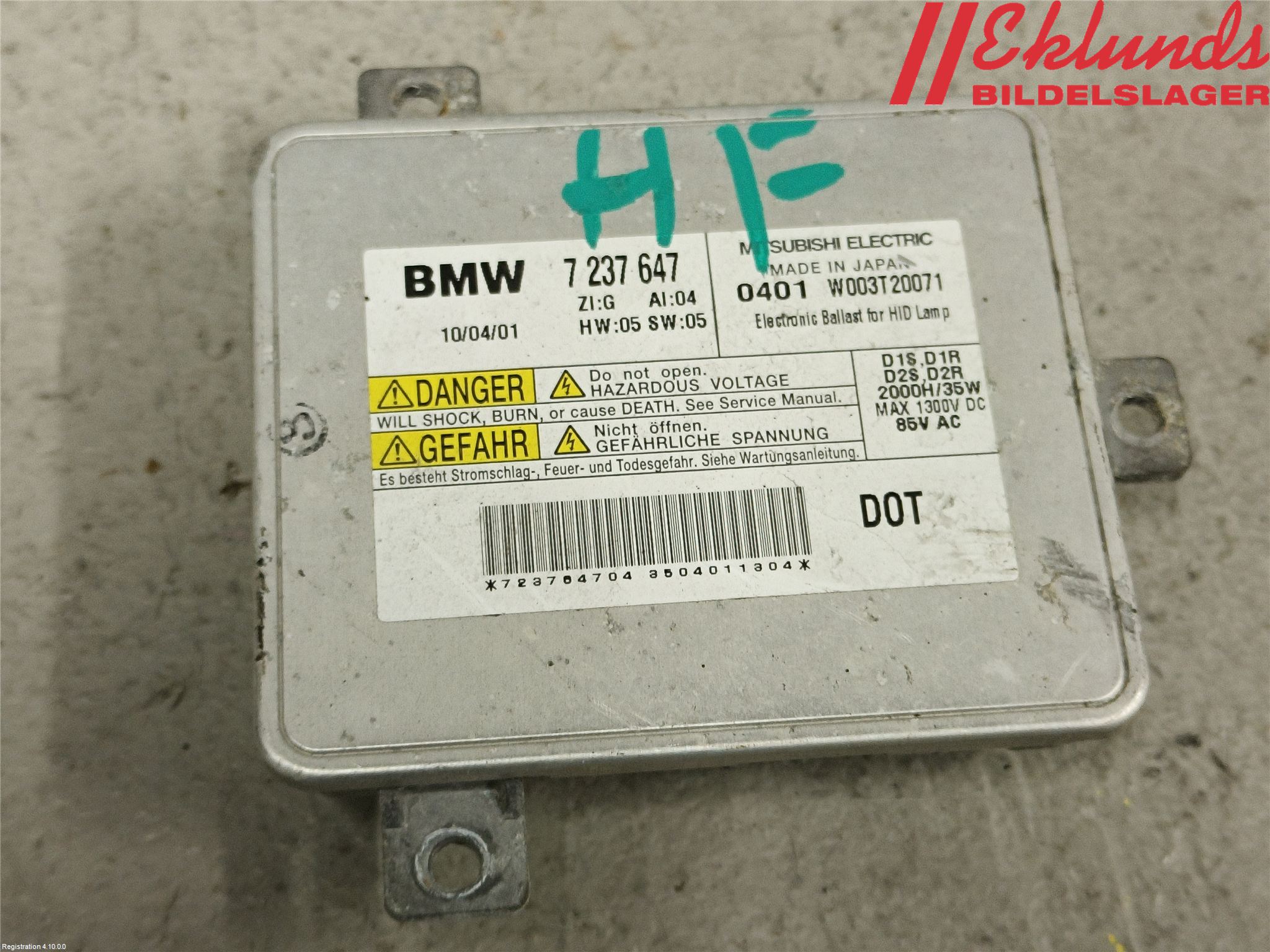 BMW 3 E90/91 SED/TOU 05-12 Styrenhet Strålkastare