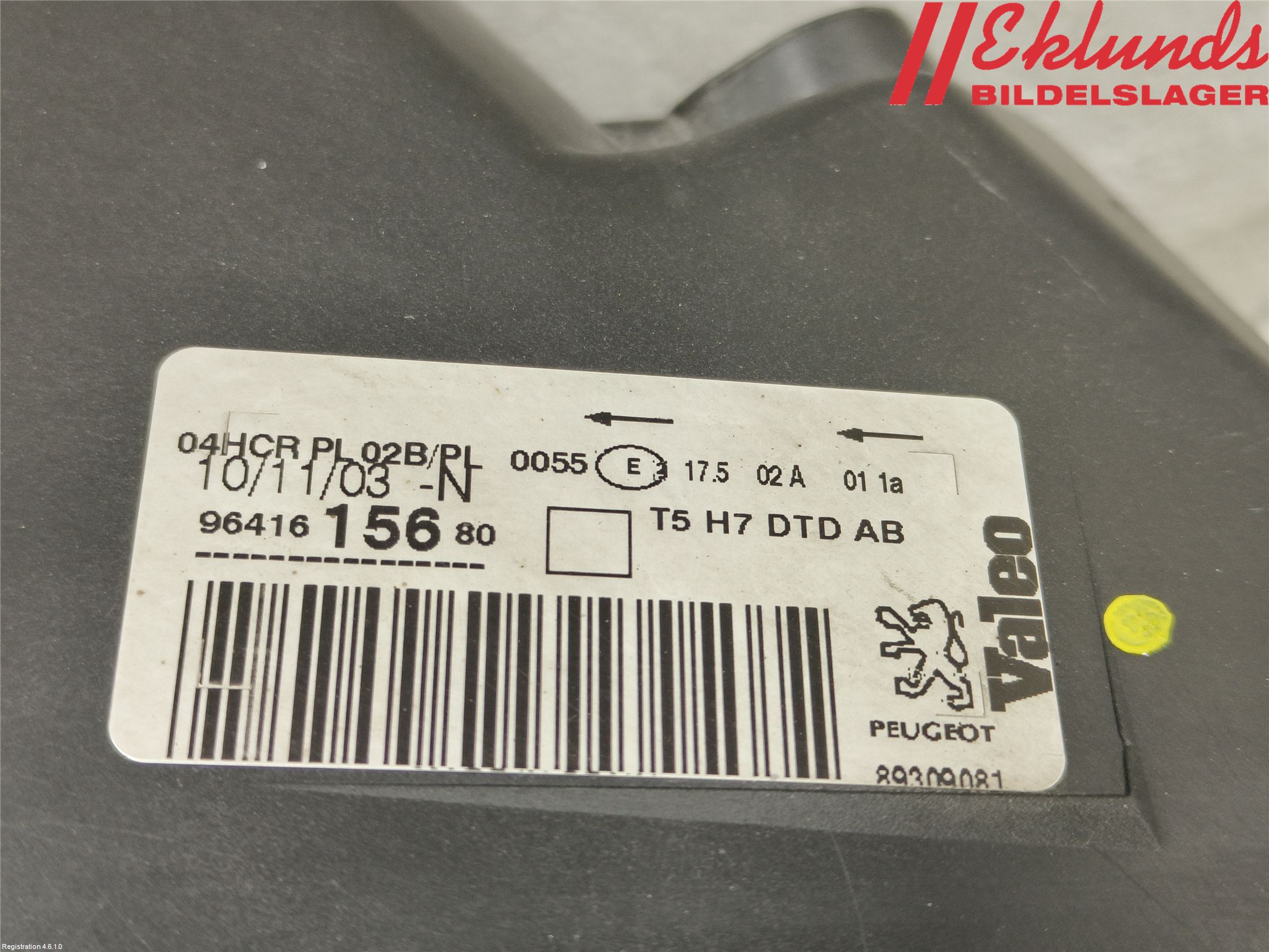 Peugeot 307     01-05 Strålkastare Höger