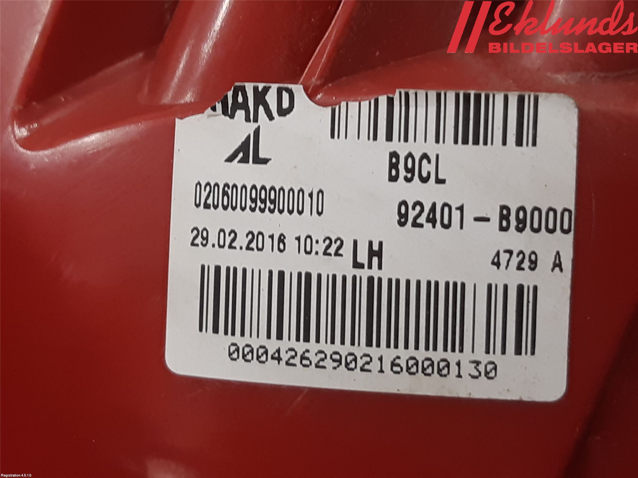 Hyundai i10 BA 14-16 Bakljus Vänster