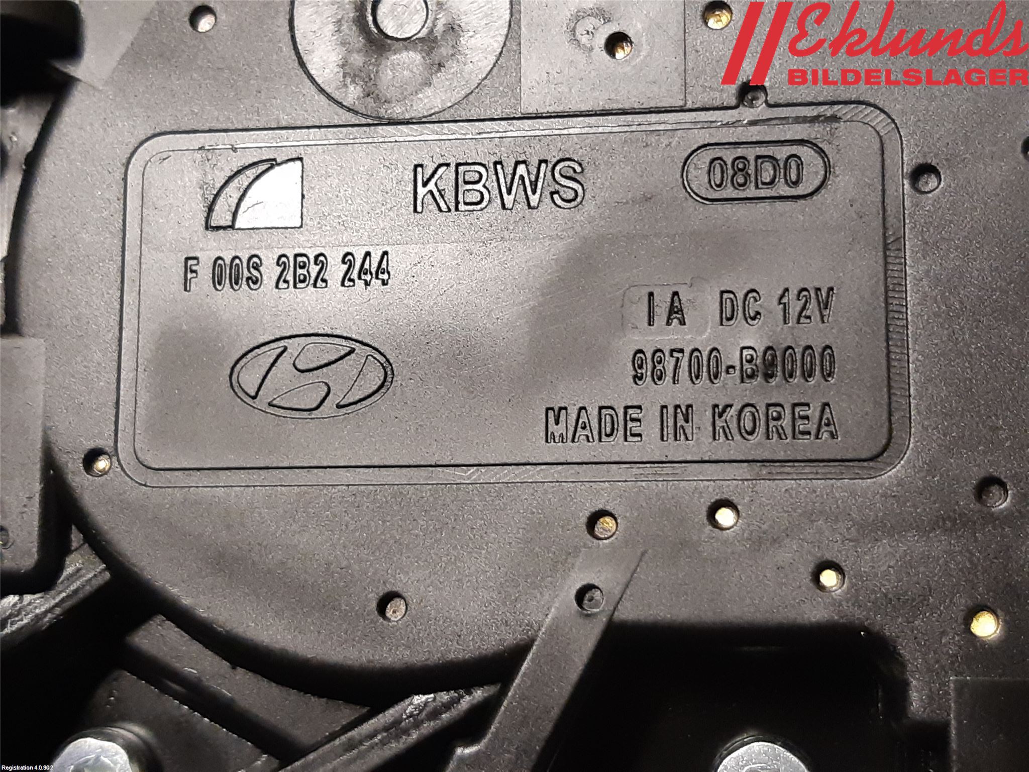 Hyundai i10 BA 14-16 Torkarmotor Baklucka