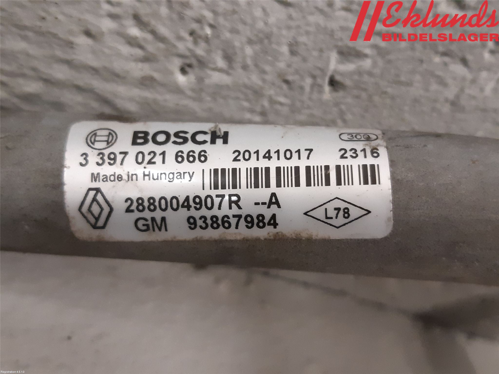 Renault TRAFIC/E-TECH 15- Torkarmekanism Vindruta