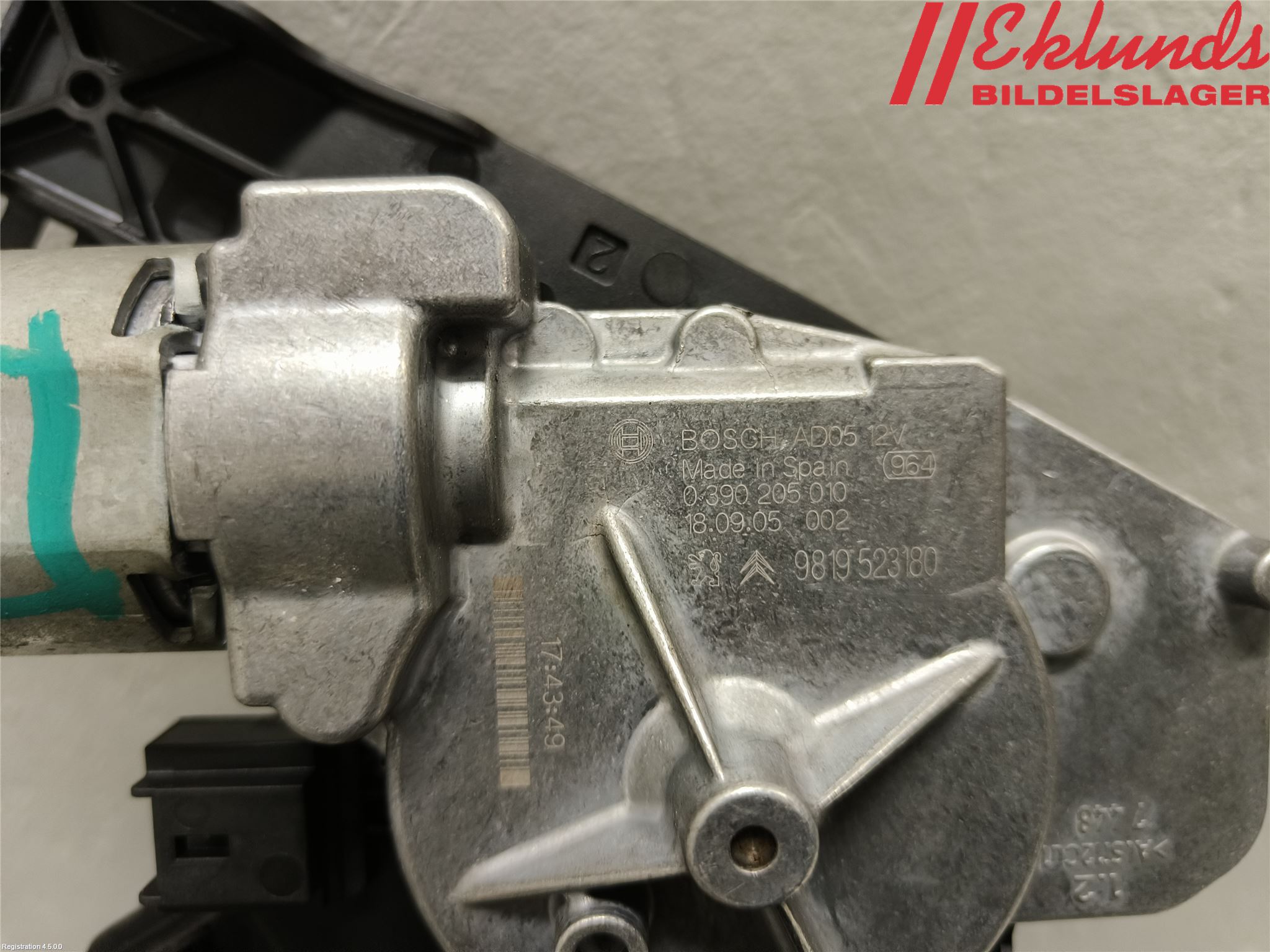 Citroen C4 GRAND SPACETOURER 19-22 Torkarmotor Baklucka