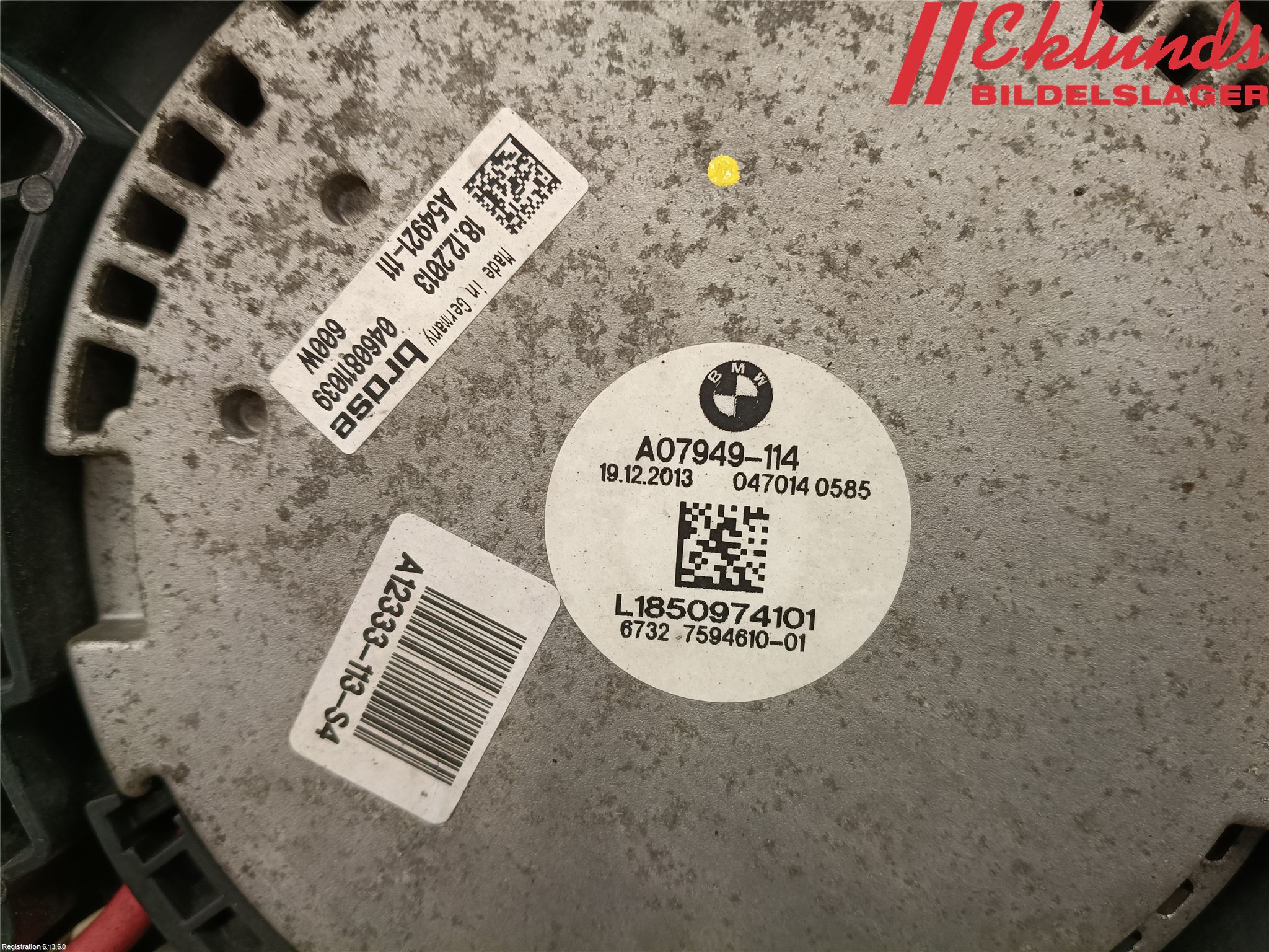 BMW 5 F10/F11/F18 09-17 Kylfläkt El