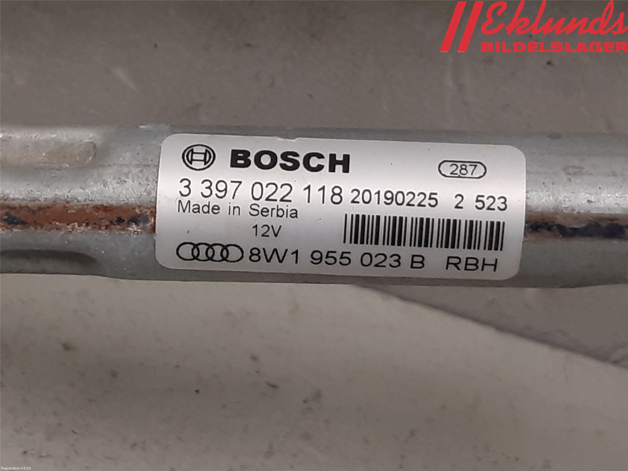 Audi A4/S4 B9 16-19 Torkarmekanism Vindruta