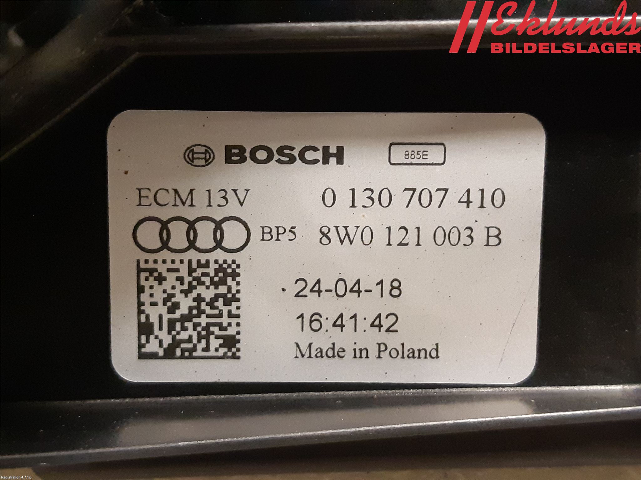 Audi A4/S4 B9 16-19 Kylfläkt El