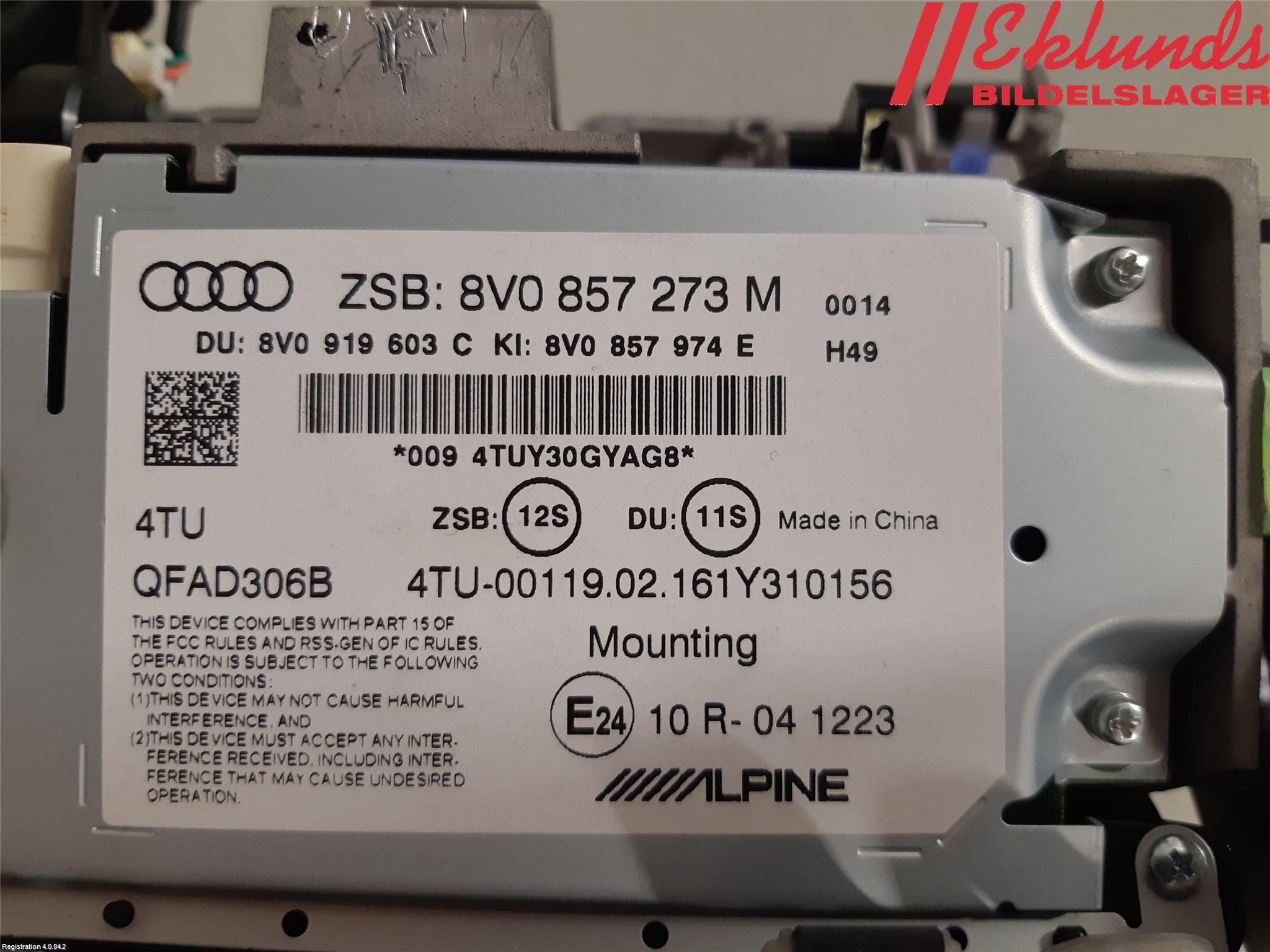 Audi A3/S3 8V 13-20 Bildskärm