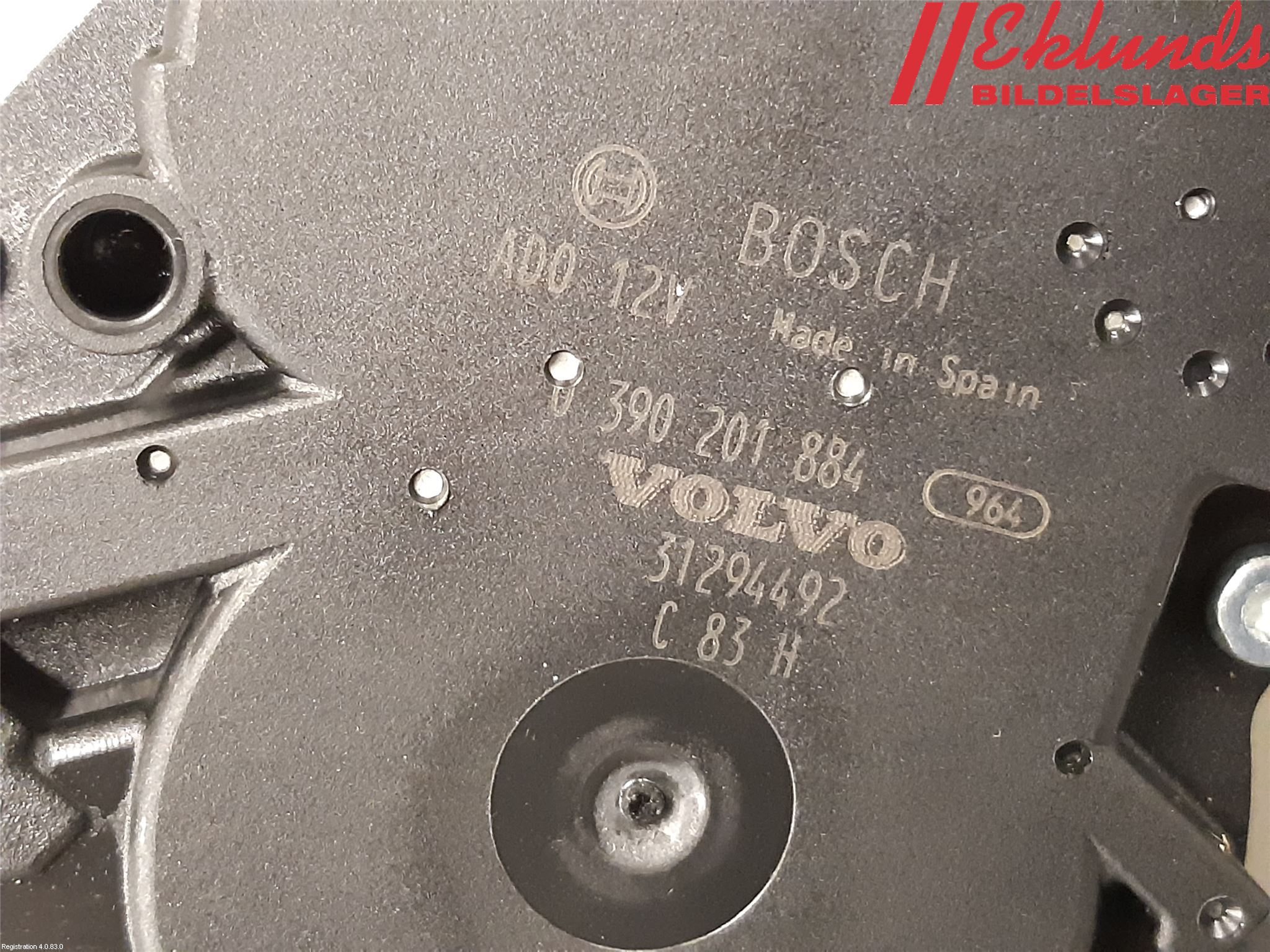 Volvo V60 11-13 Torkarmotor Baklucka