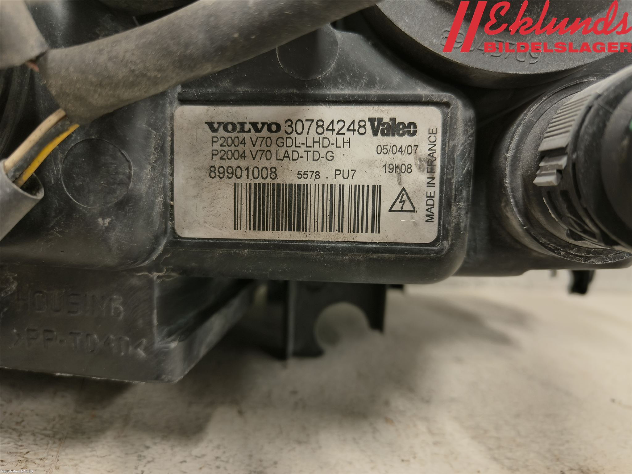 Volvo V70 05-08 Strålkastare Vänster