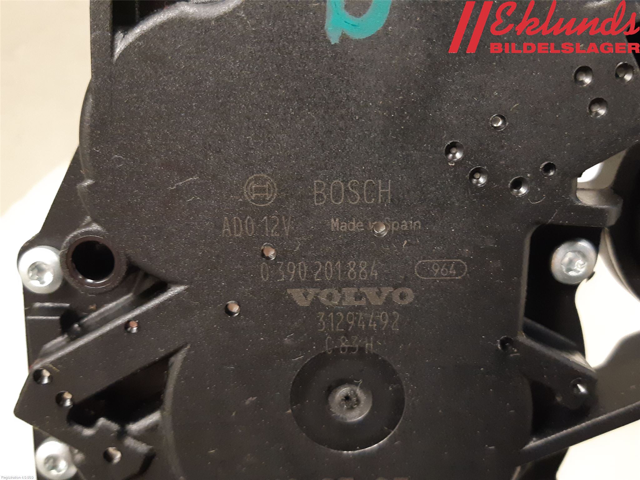 Volvo V60 11-13 Torkarmotor Baklucka