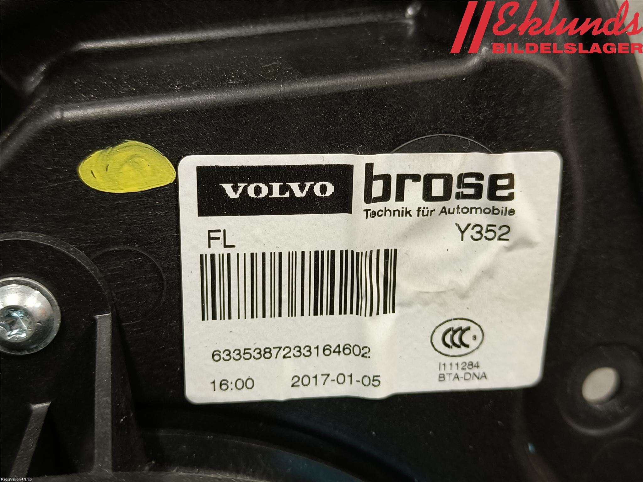 Volvo V60 CROSS COUNTRY 16-18 Fönsterhiss El Kompl