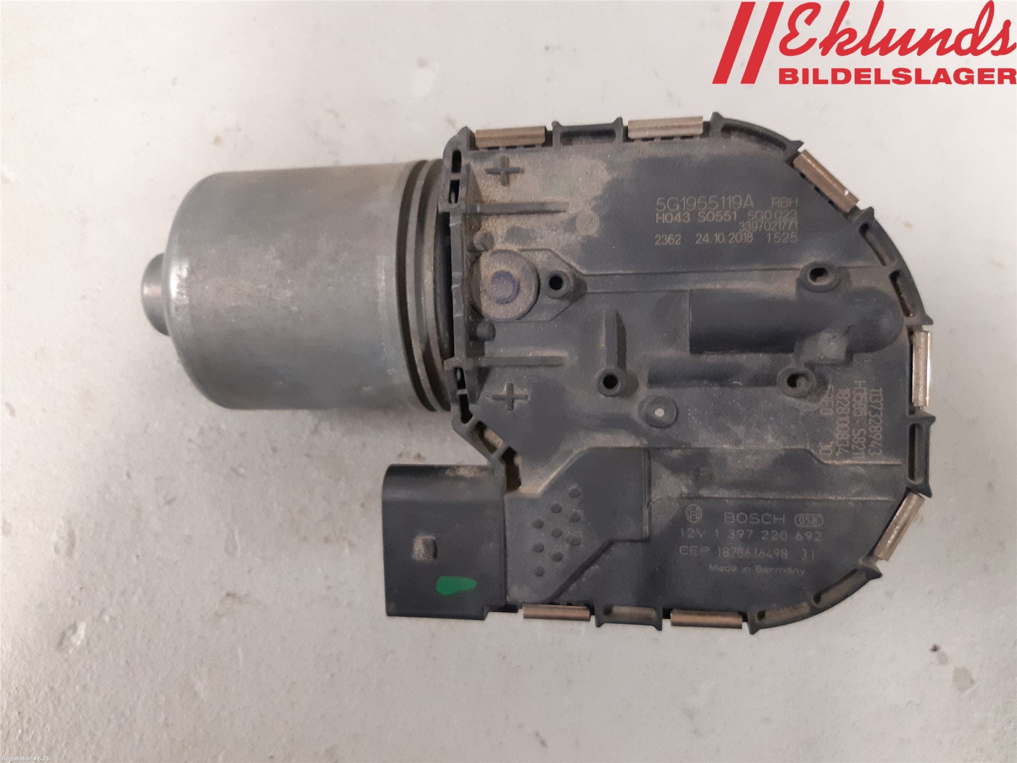 Volkswagen VW GOLF / E-GOLF VII 13-20 Torkarmotor Vindruta