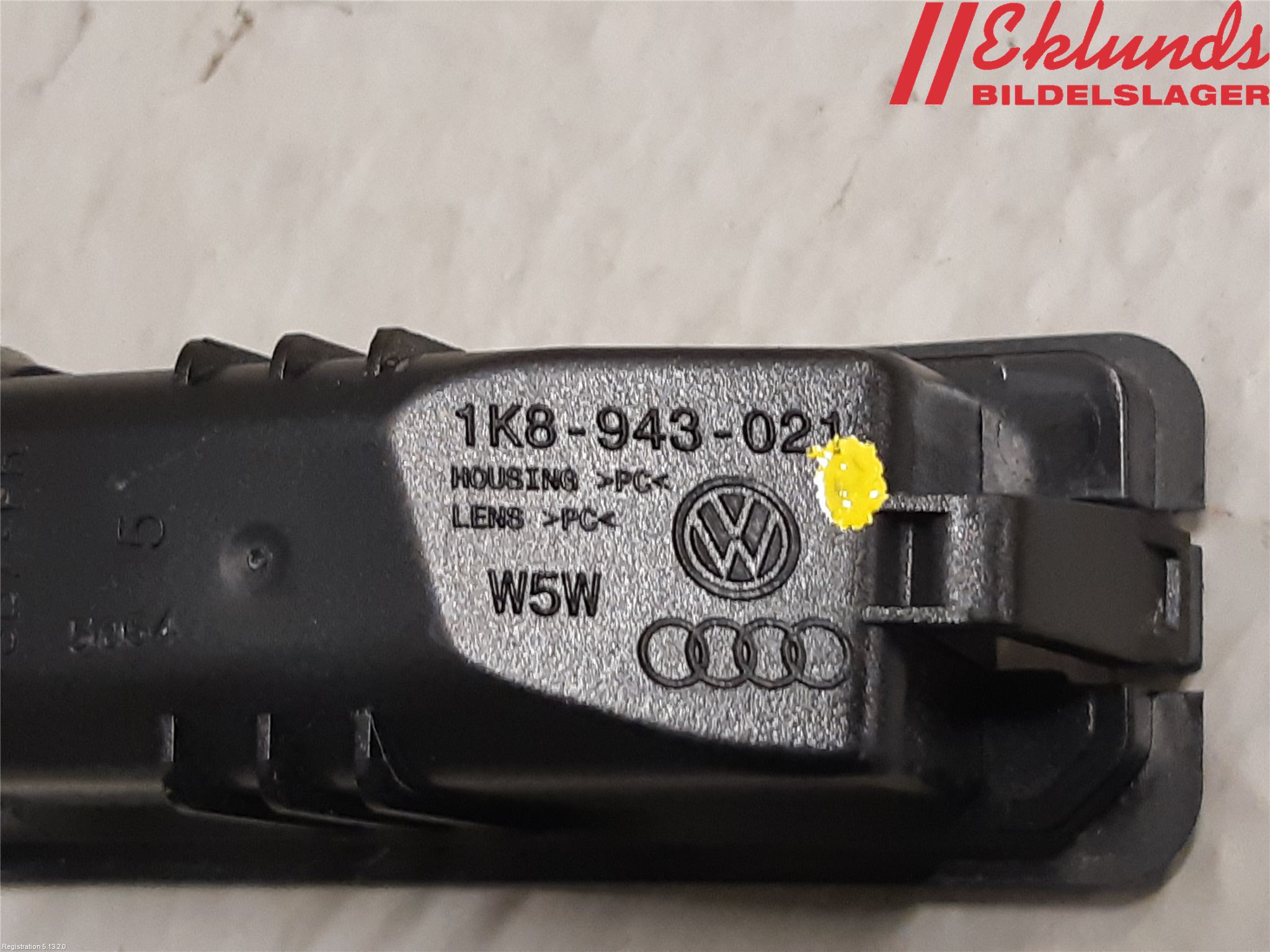Volkswagen VW POLO 10-17 Skylt Belysning