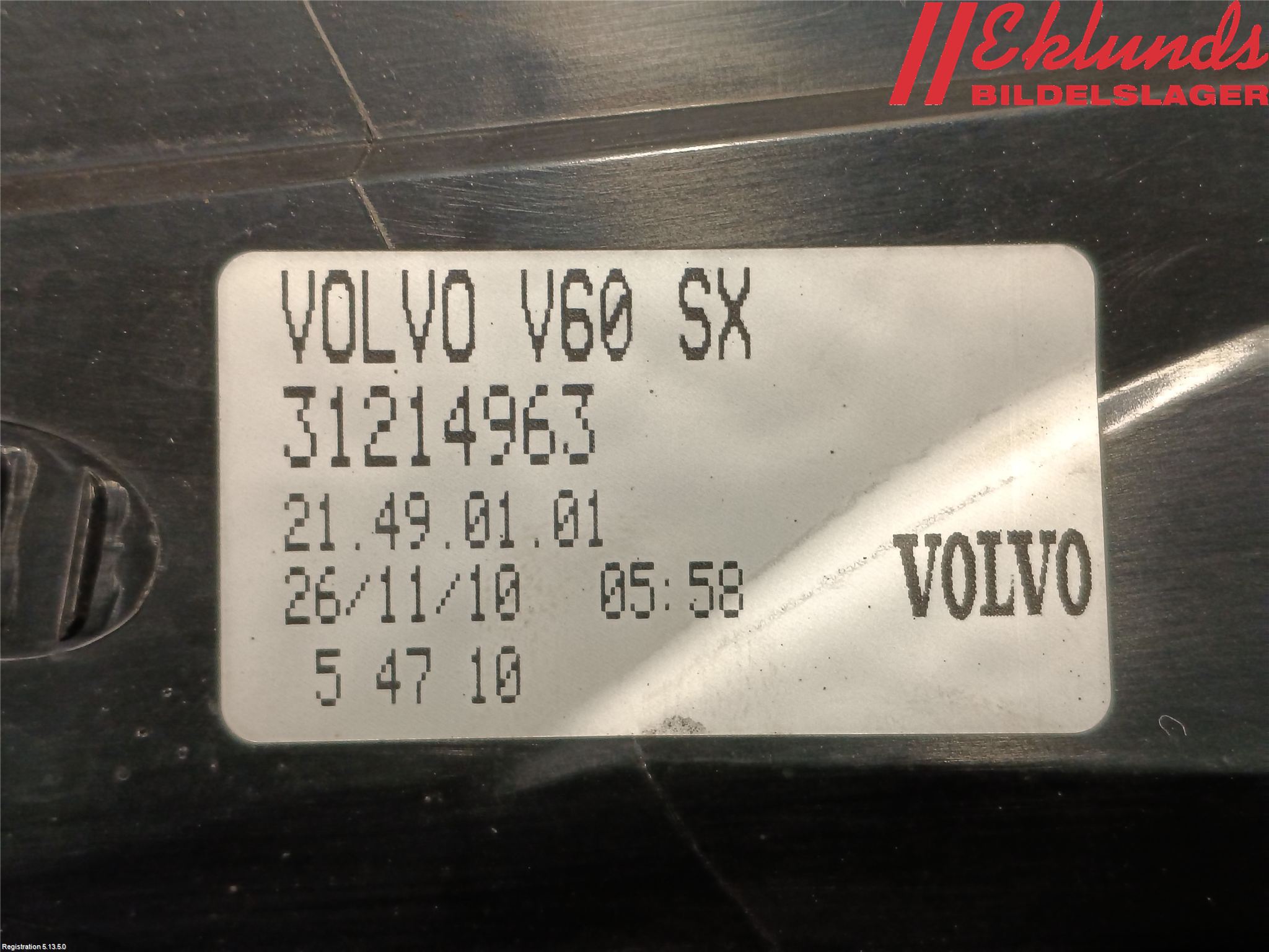 Volvo V60 11-13 Bakljus Vänster