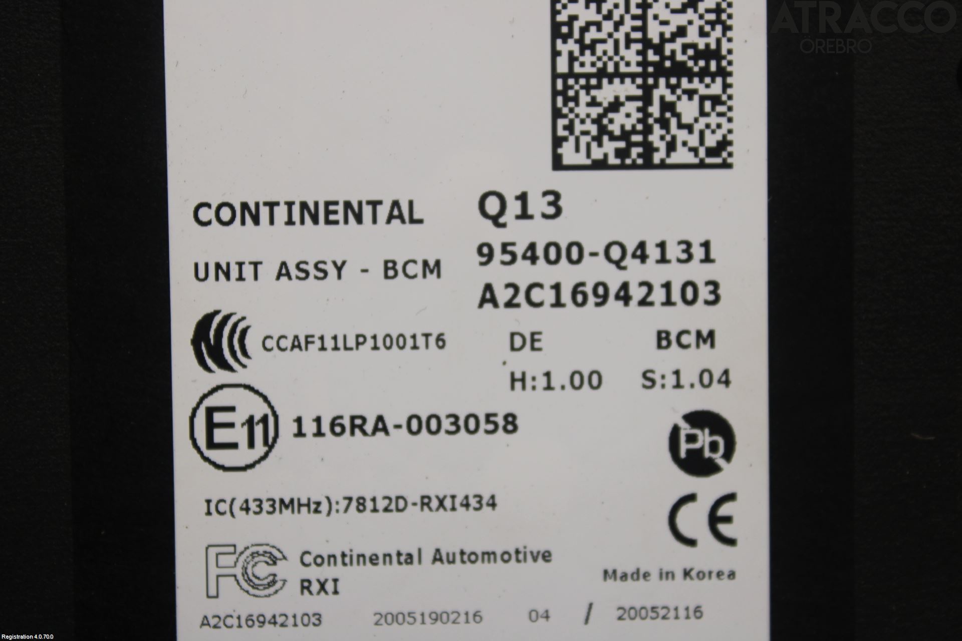 Kia NIRO (DE) 17-22 Styrenhet Övrigt