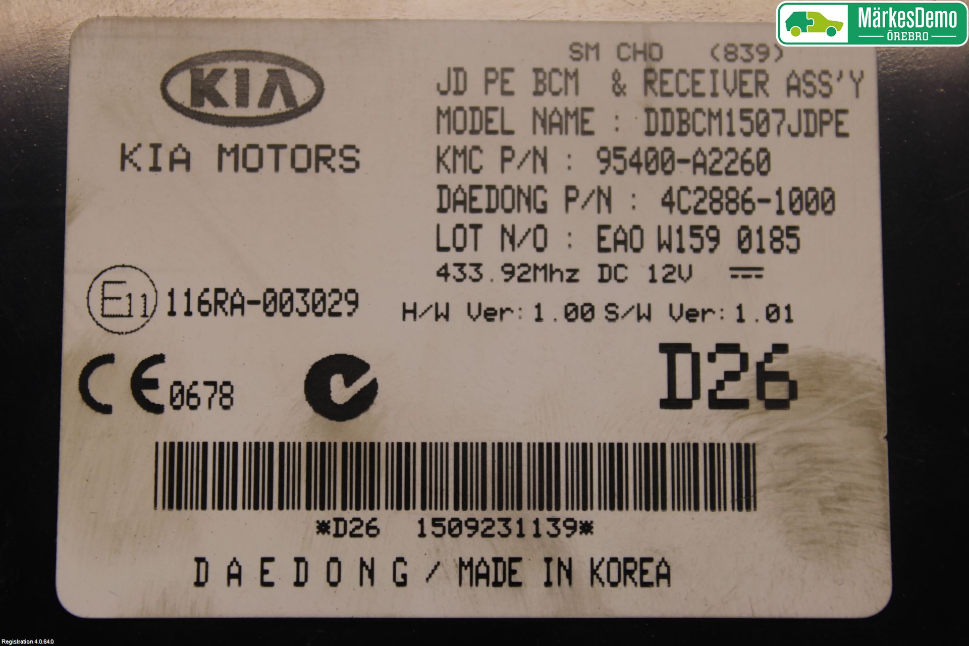 Kia CEED 12-18 Styrenhet Övrigt