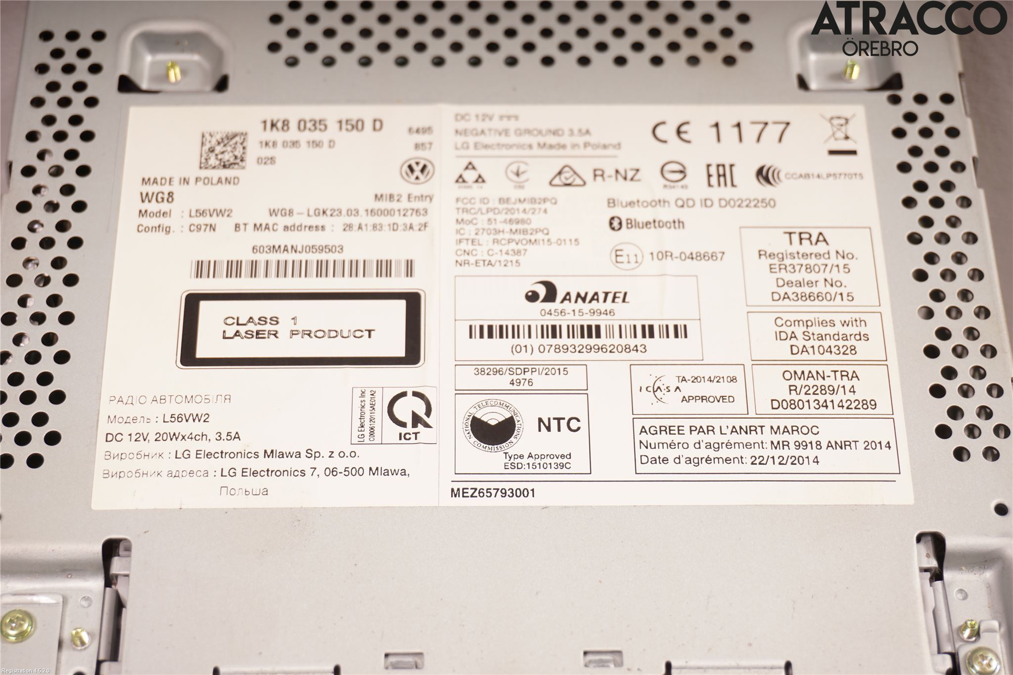 Volkswagen VW TRANSP/CARAVELLE (T6) 16-22 Cd Radio - Multimediapanel