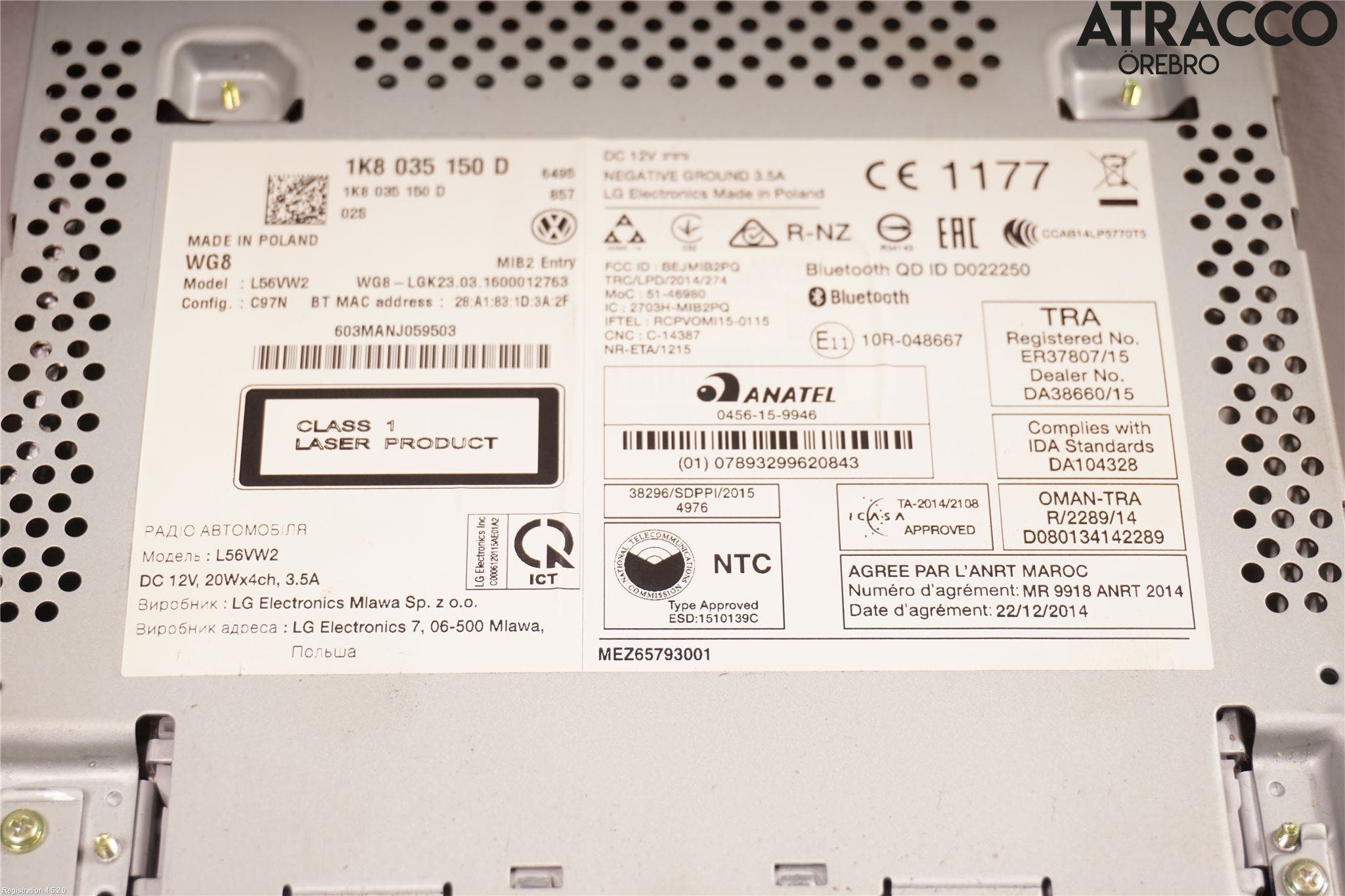 Volkswagen VW TRANSP/CARAVELLE (T6) 16-22 Cd Radio - Multimediapanel